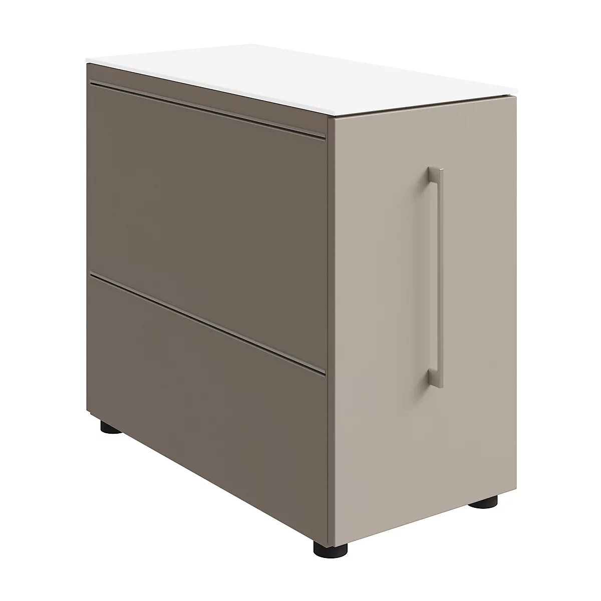 Standcontainer SOLUS PLAY, mit Utensilienauszug, Schublade, Ansatz links, Tiefe 400 mm, Stone grey
