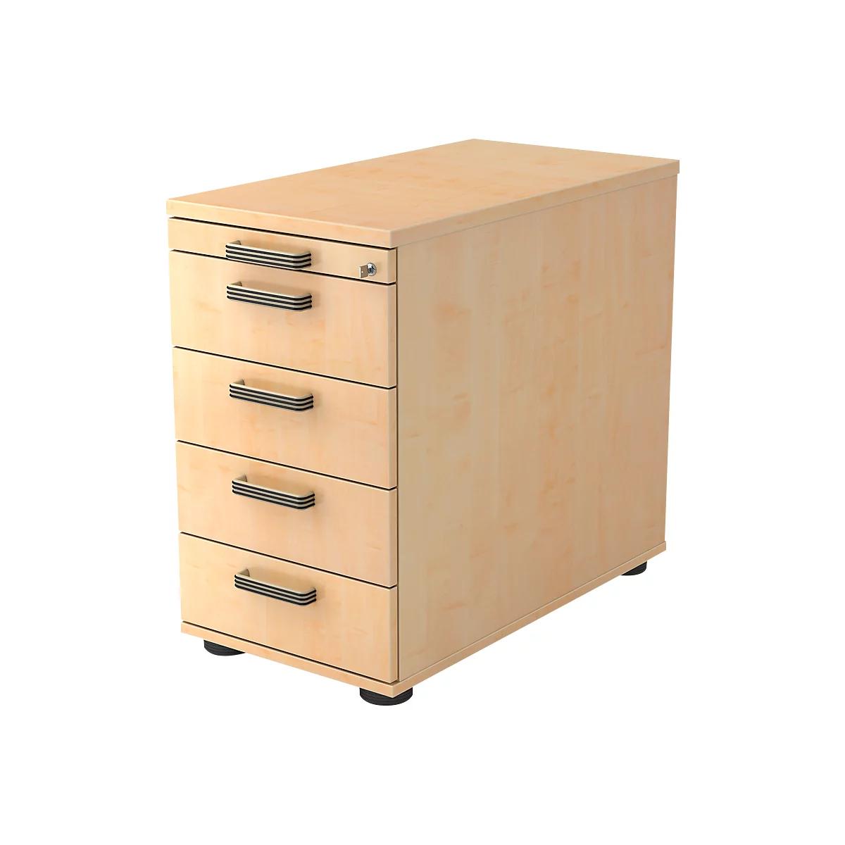 Standcontainer TOPAS LINE, 4 Schübe, 1 Utensilienauszug, abschließbar, Ahorn-Dekor/Ahorn-Dekor