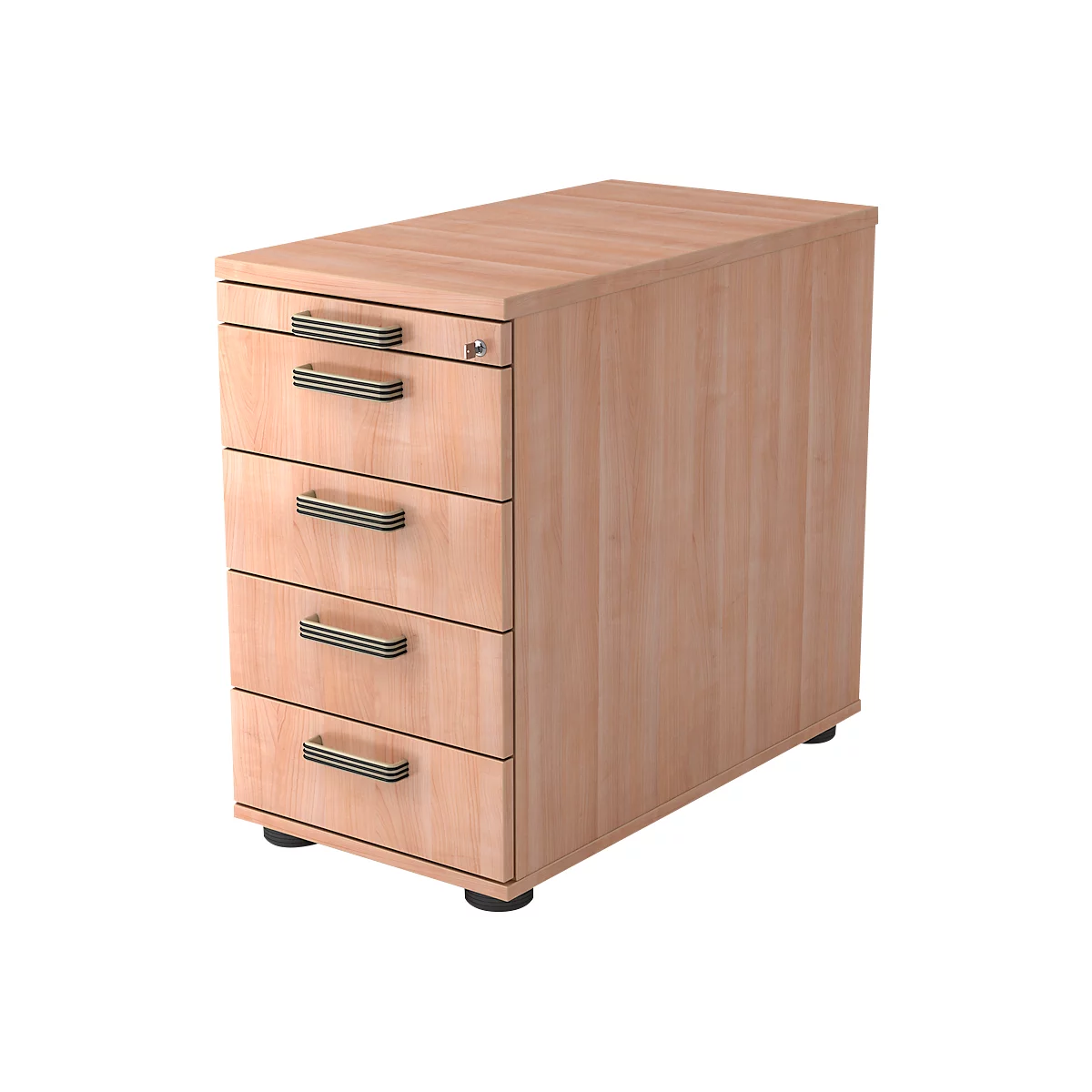 Standcontainer TOPAS LINE, 4 Schübe, 1 Utensilienauszug, abschließbar, Nußbaum-Dekor/Nußbaum-Dekor