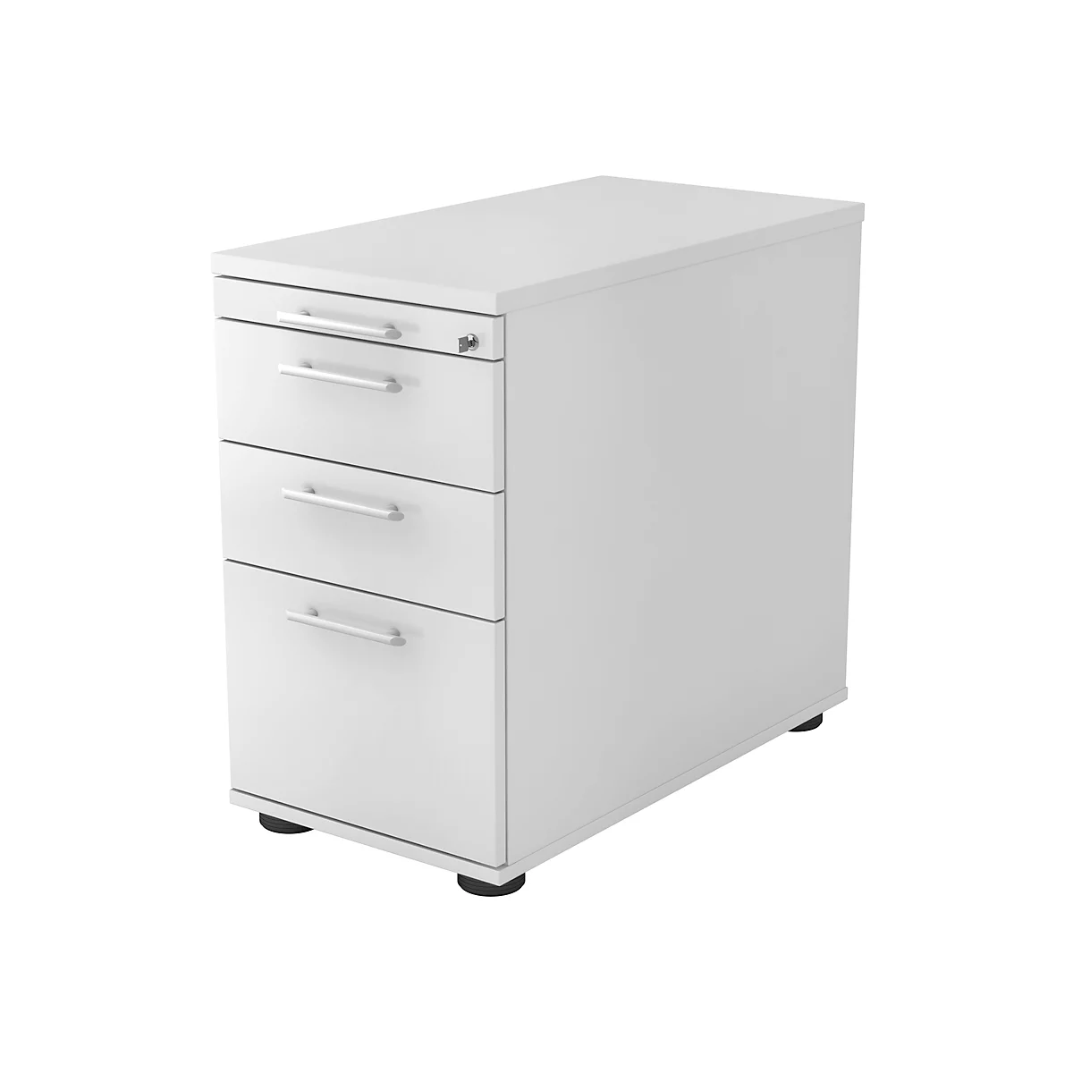 Standcontainer ULM, 1 Utensilienauszug, 2 Schübe, 1 HR-Auszug, B 428 x T 800 x H 720-760 mm, lichtgrau