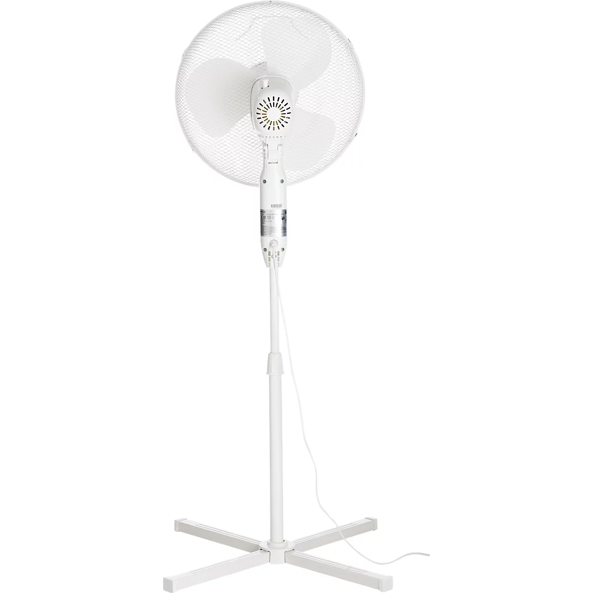 Standventilator, 3 Stufen, B 680 x T 680 x H 1090–1250 mm, weiß