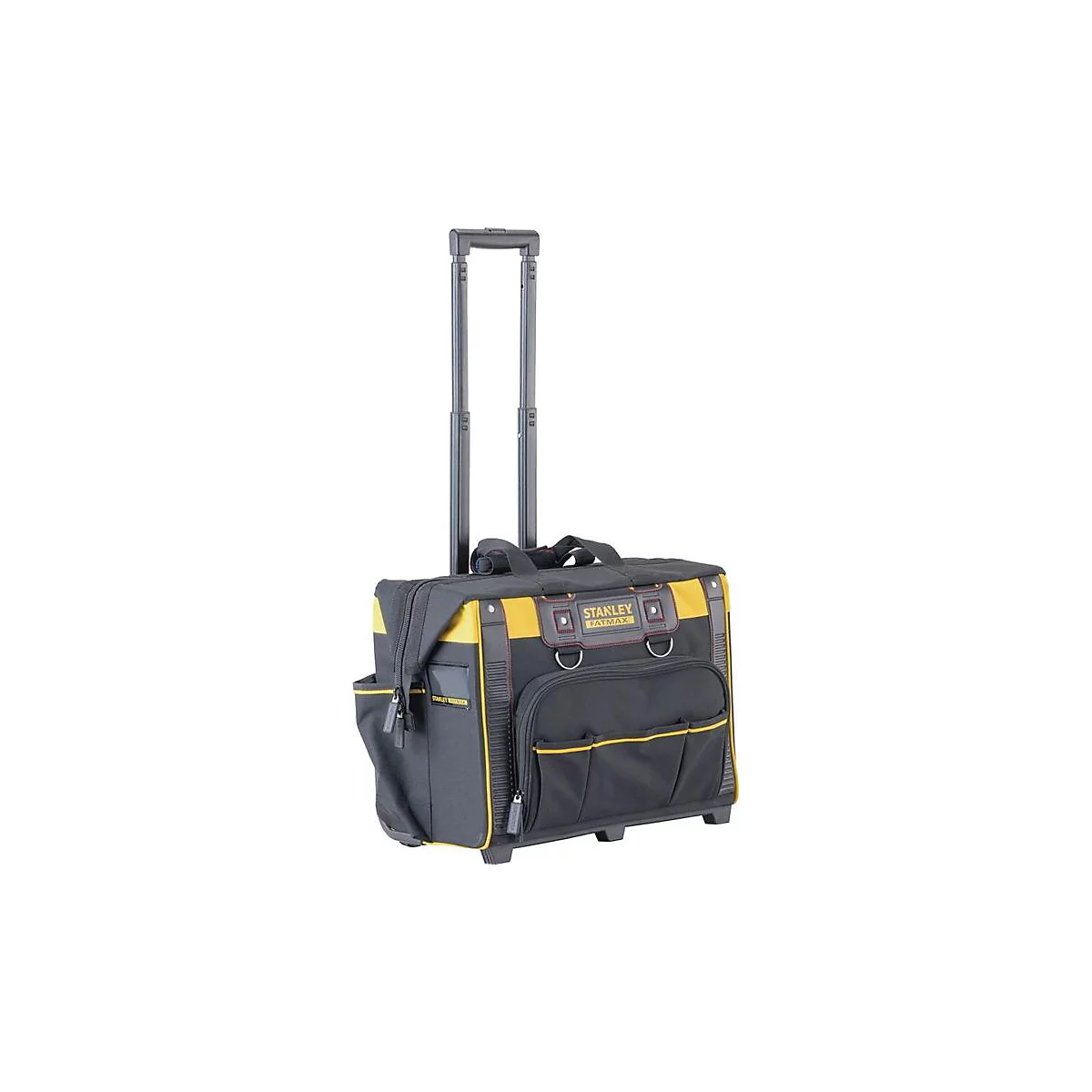 STANLEY Fatmax gereedschapskoffer, B 500 x D 360 x H 410 mm, telescopische handgreep, wielen, 600-denier nylon, zwart geel