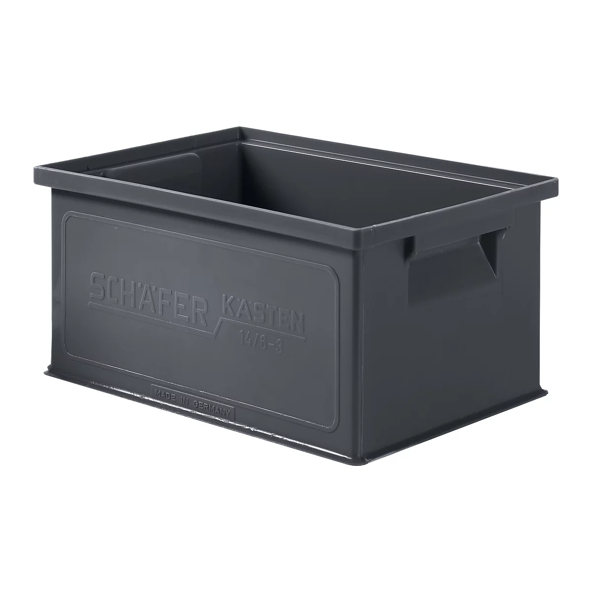 Stapelbak 14/6-3, 7 l, gerecyclede kunststof, ijzergrijs, 20 stuks 