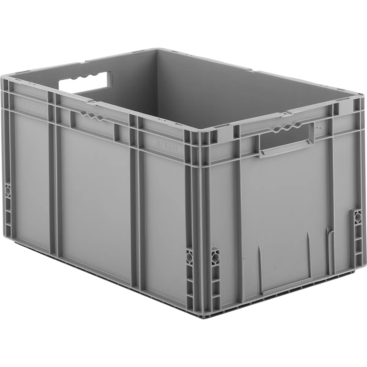Stapelbak Eurobox MF 6320 - polypropeen - L 600 x B 400 x H 320 mm - 62,3 L - open handgrepen - grijs