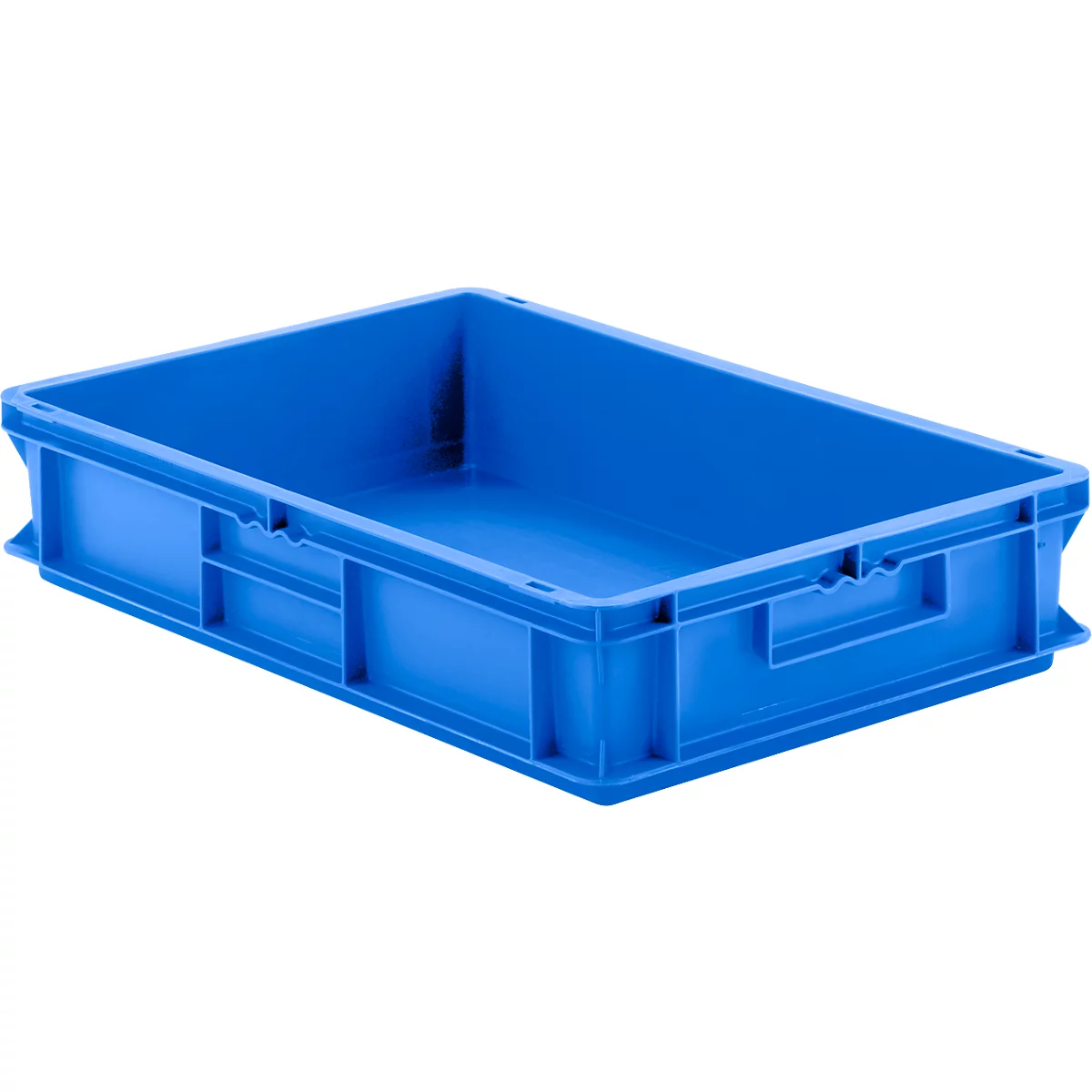 Stapelbak Eurobox serie EF 6120 - PP -L 600 x B 400 x H 120 mm - 23,3 l - gesloten wanden - open handgrepen - blauw