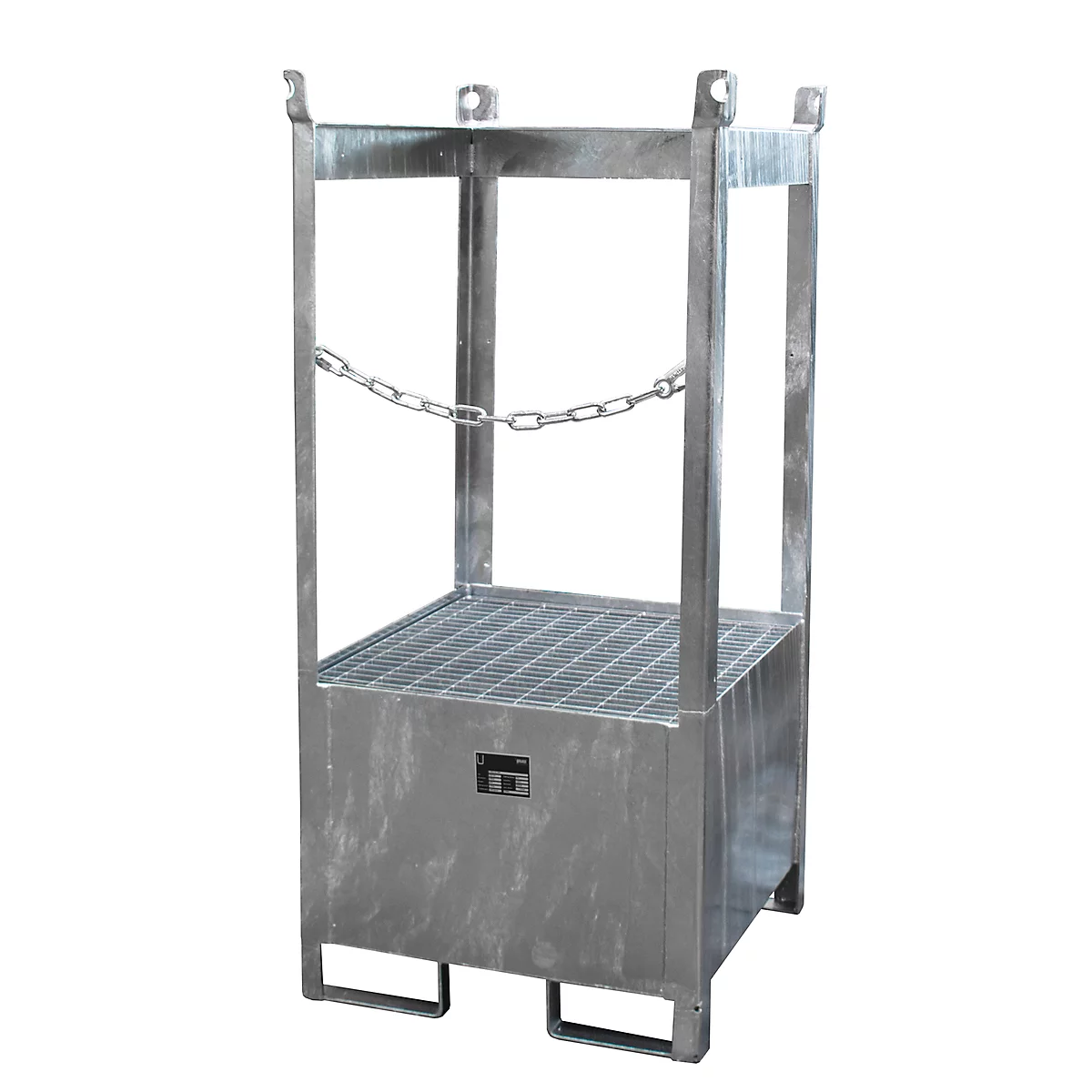 Stapelpallet voor vaten Bauer FSP-1, open aan zijkant, voor 1 x 200 l vat, gegalvaniseerd