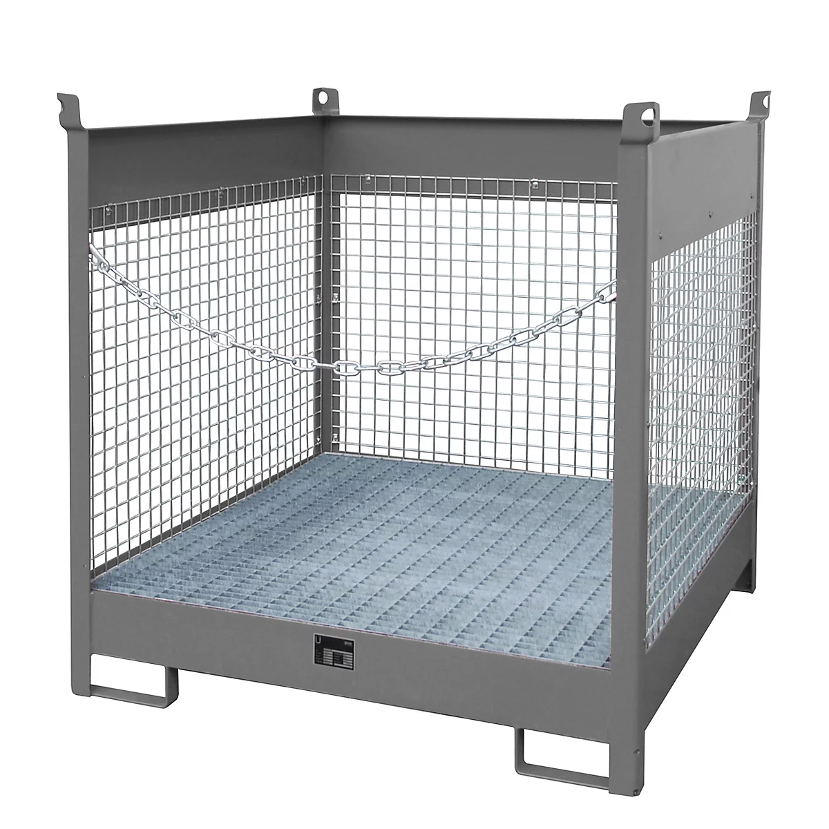 Stapelpallet voor vaten Bauer FSP-4 D, voor 4 x 200 l vaten, grijs