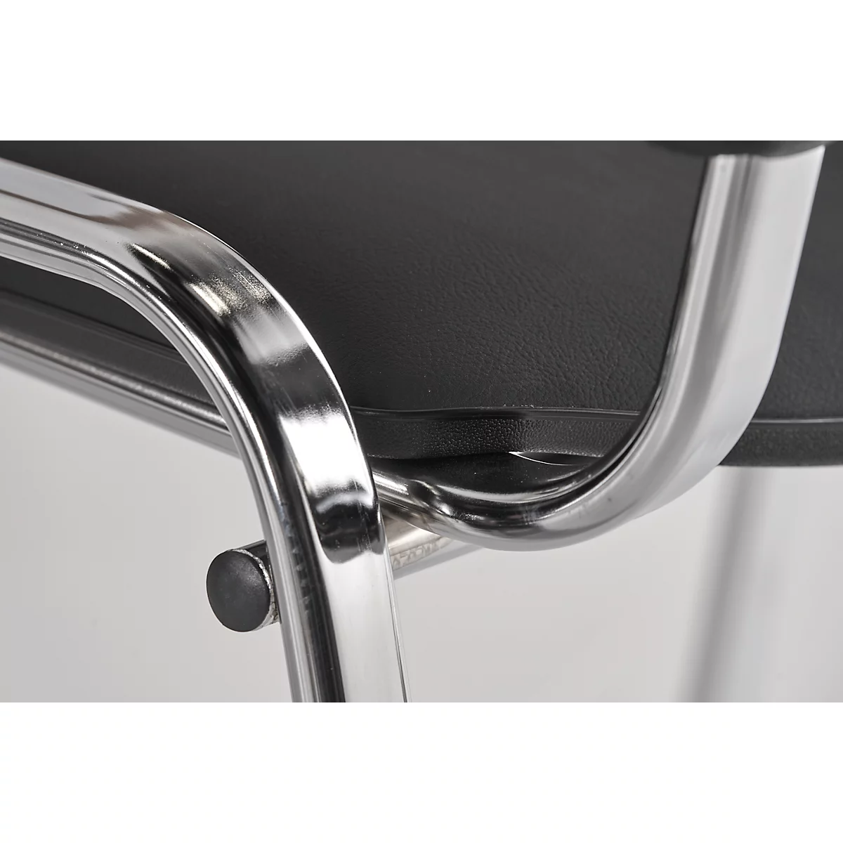 Stapelstoel ISO Basic, imitatieleer, bestand tegen desinfecterende middelen, verchroomd frame