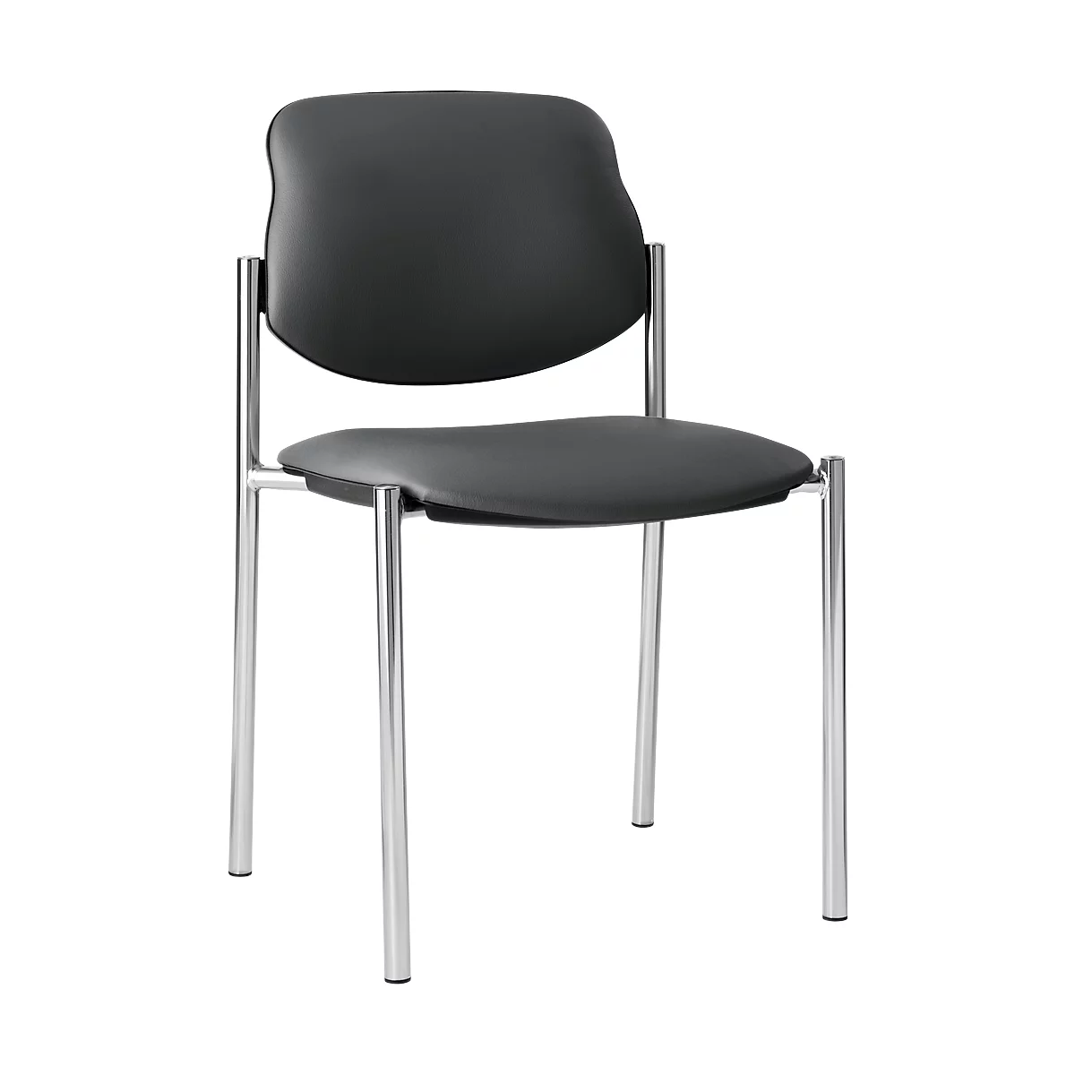 Stapelstoel Styl, leder-look, fangogrijs