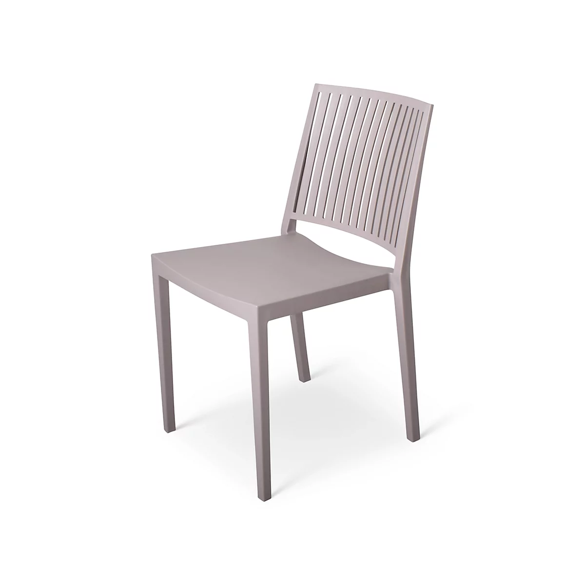 Stapelstuhl Baltimore, stapelbar bis 4 Stück, UV- & wasserbeständig, Sitzhöhe 460 mm, L 560 x B 460 x H 820 mm, Polypropylen, taupe, 4 Stück
