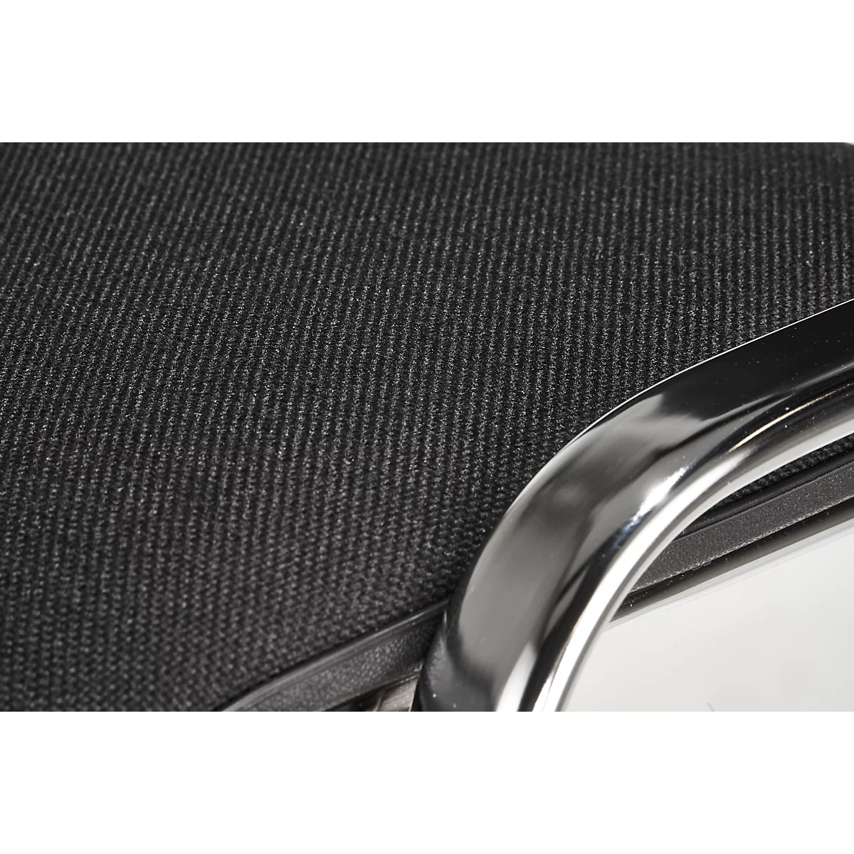 Stapelstuhl ISO Basic, ohne Armlehnen, 4-Fußgestell, Stoffbezug, stapelbar bis 12 Stück, B 545 x T 560 x H 820 mm, Bezug anthrazit, Gestell verchromt