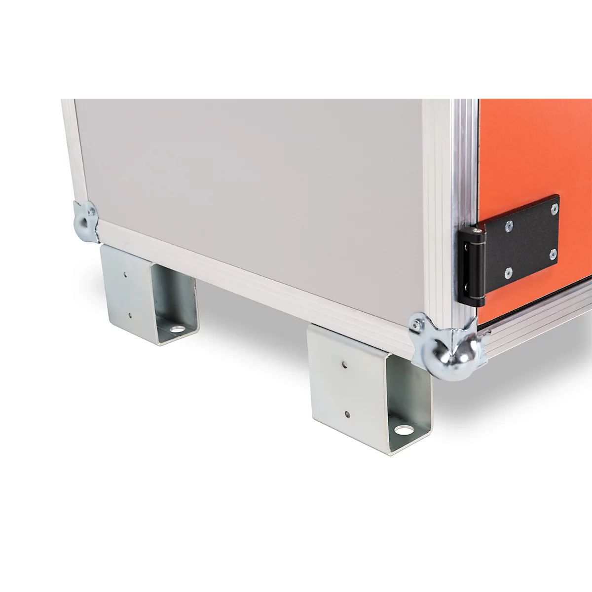 Stapelvoeten voor CEMO batterijlaadkast Basic/Premium/Premium Plus &amp; batterijopslagkast, maakt ruimtebesparend stapelen van de kasten mogelijk, 4 stuks, zilver