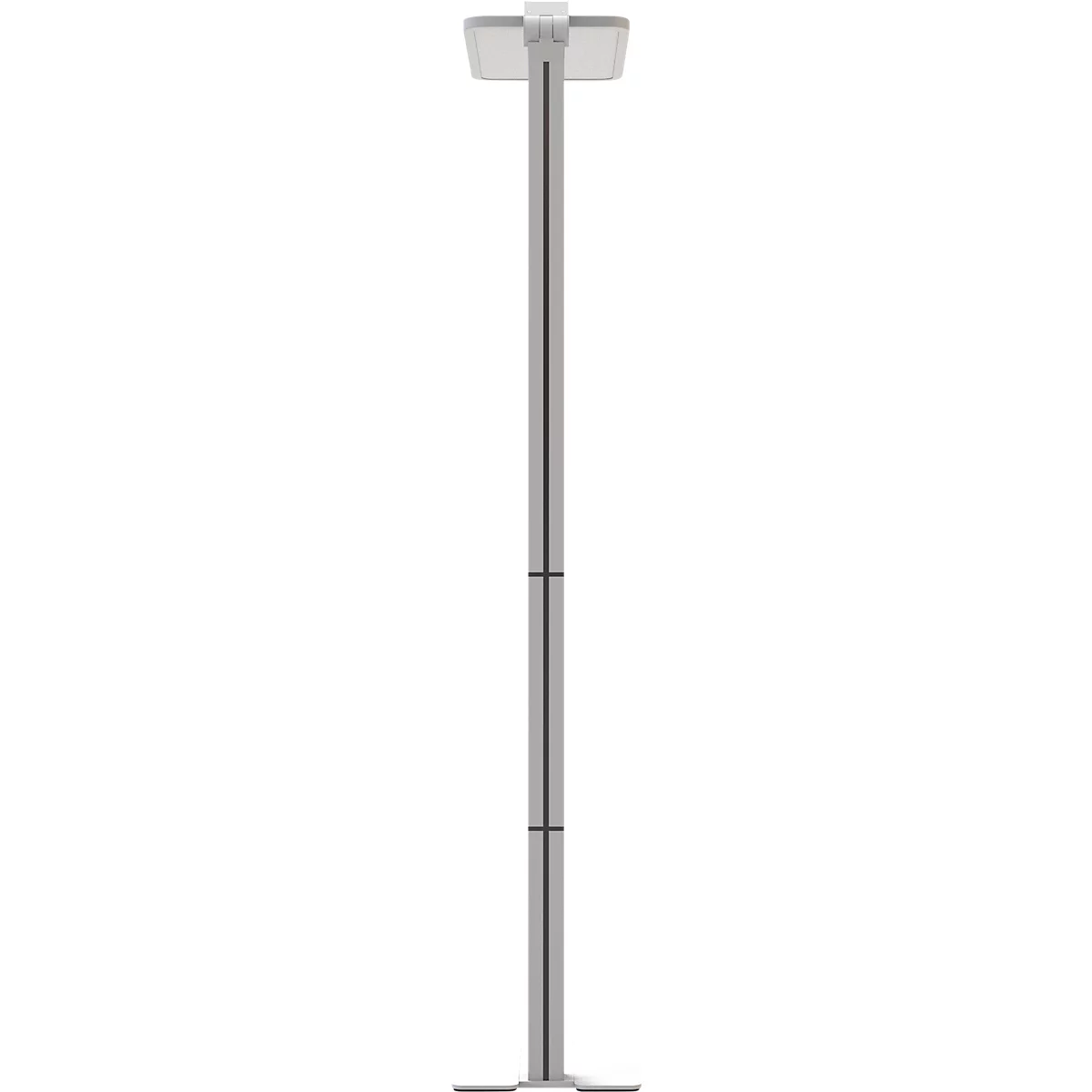 STARIS LED-staanlamp, 80 W, 10070 lm, 3000 - 6000 K, dimbaar, directe/indirecte verlichting, voor computerwerkplekken, daglichtsensor, 3 stopcontacten, zilver