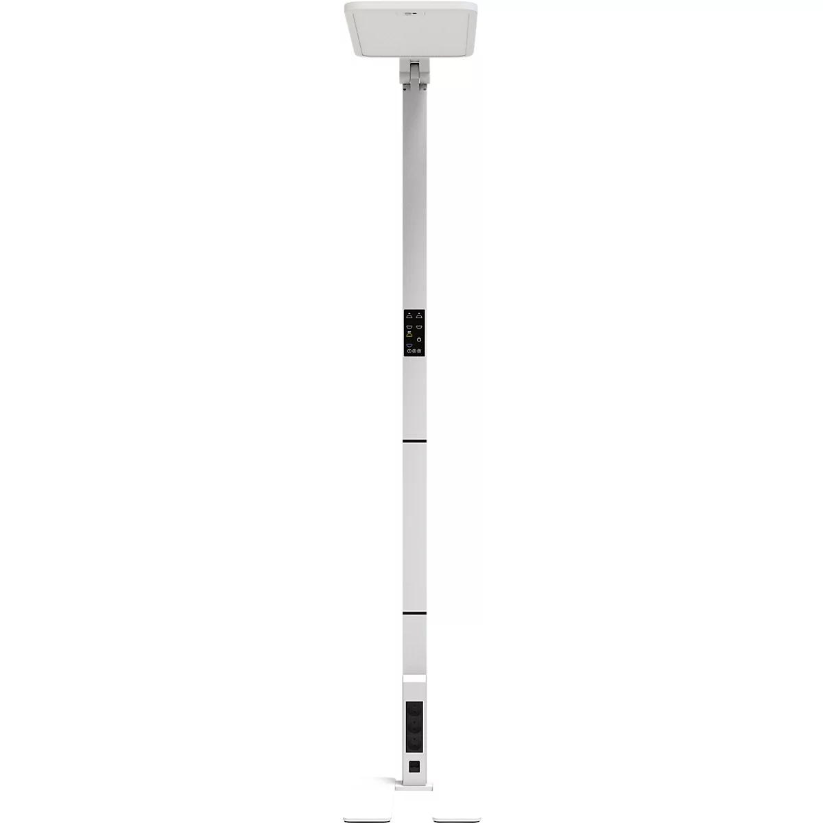 STARIS LED-staanlamp, 80 W, 10070 lm, 3000 - 6000 K, dimbaar, directe/indirecte verlichting, voor computerwerkplekken, daglichtsensor, 3 stopcontacten, zilver