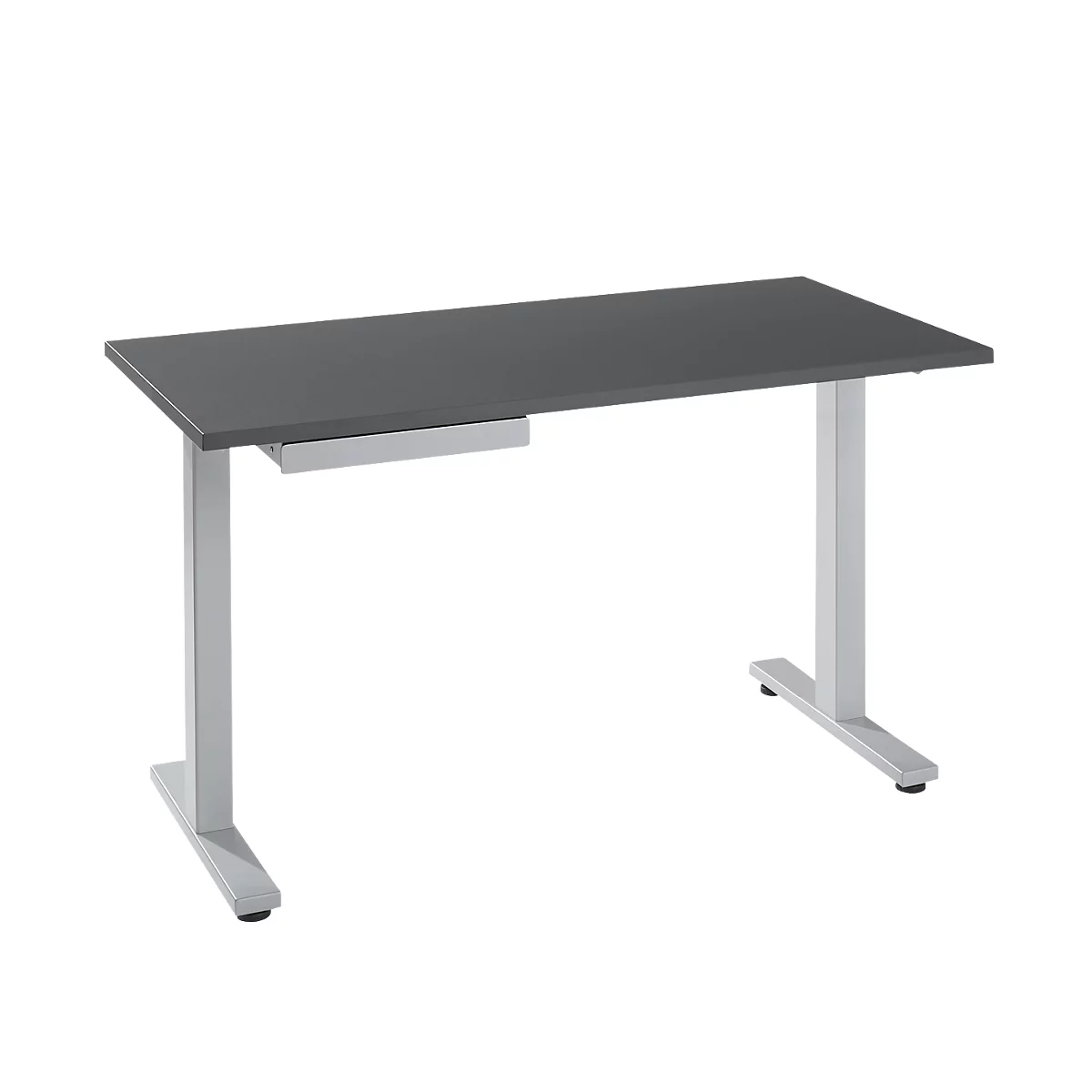 Start Off bureau, T-voet frame, B 1600 x D 800 x H 735 mm, grafiet + lade