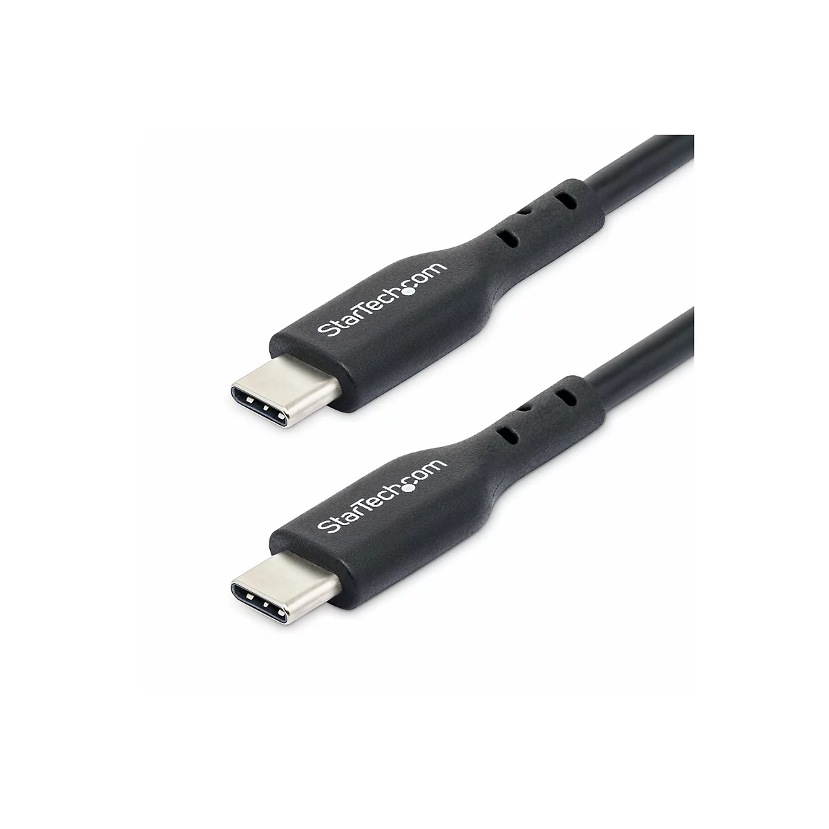 Deux câbles USB-C noirs avec logos StarTech.com.