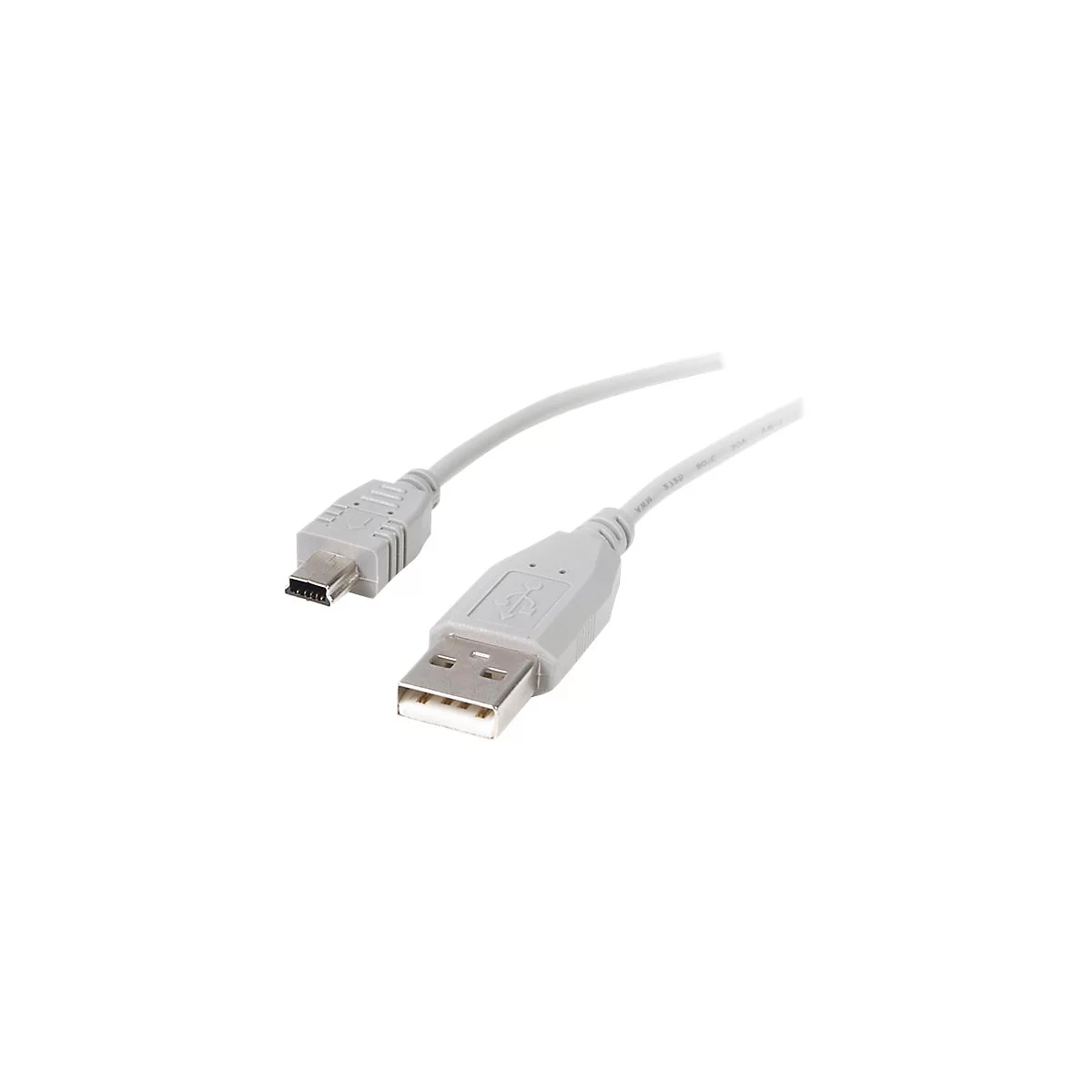 Hellgraues USB-Kabel, Micro-USB-Stecker neben Standard-USB-Stecker.