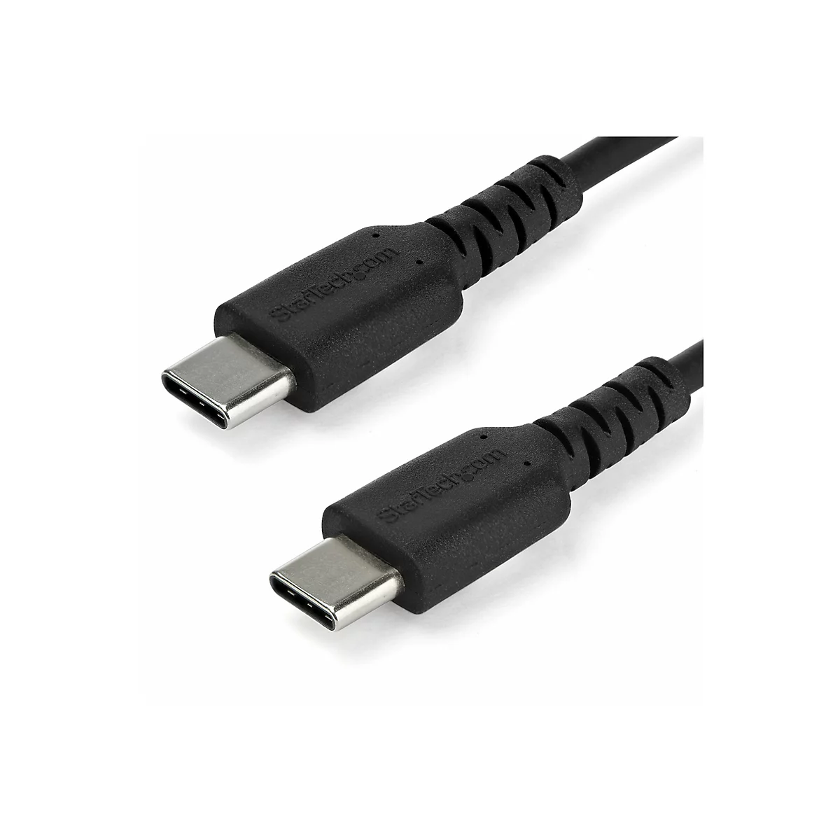 Zwei schwarze USB-C-Kabel; Stecker mit "StarTech.com" Aufschrift.