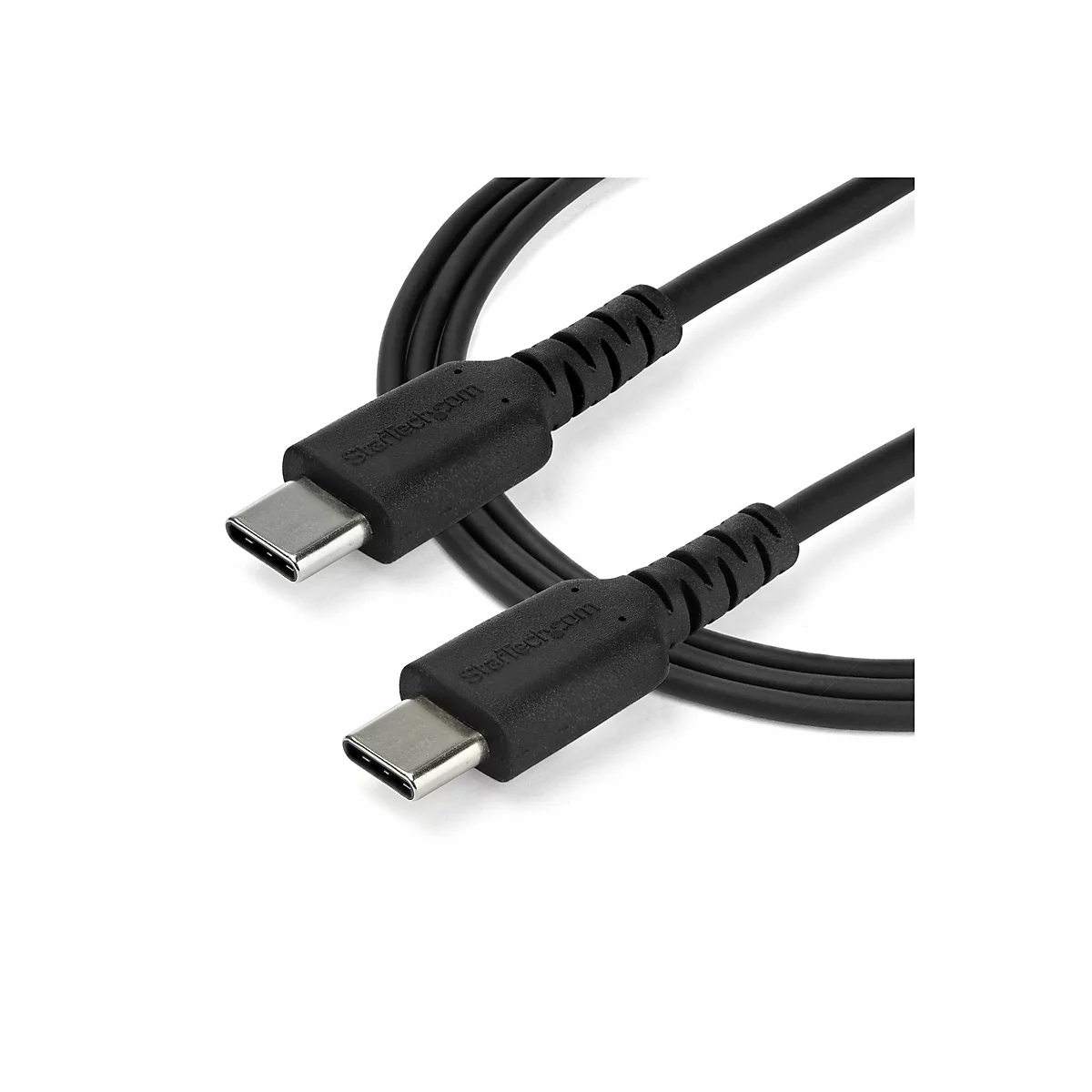 StarTech.com 1m USB-C Ladekabel - Langlebiges USB 2.0 Typ C zu USB C Datenübertragungs-/Schnellladekabel - TPE Mantel Aramidfaser M/M 60W Schwarz - Samsung S10 S20 iPad Pro MS Surface (RUSB2AC1MB) - USB Typ-C-Kabel - USB-C zu USB-C - 1 m