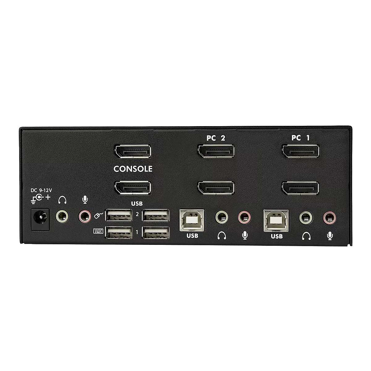 StarTech.com 2 Port DisplayPort Dual Monitor KVM Switch - DisplayPort KVM - 4K 60 Hz - KVM-/Audio-/USB-Switch - 2 Anschlüsse