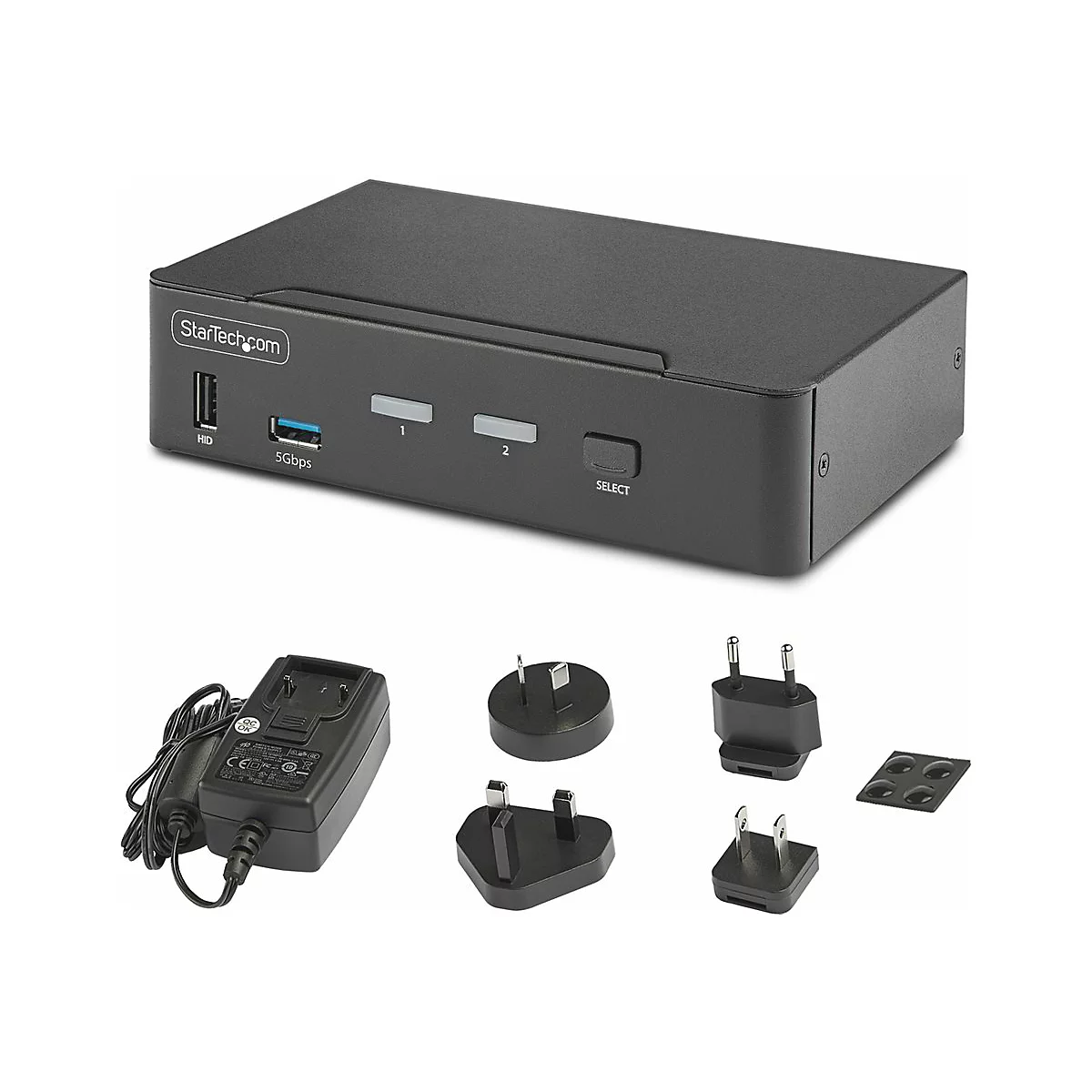 StarTech.com 2-Port DisplayPort KVM Switch, 8K 60Hz / 4K 144Hz, Single Display, DP 1.4, 2x USB 3.0 Ports, 4x USB 2.0 HID Ports, Push-Button & Hotkey Switching, TAA Compliant - OS Independent, Metal Housing (D86A2-2-PORT-8K-KVM) - KVM-/Audio-/USB-S...