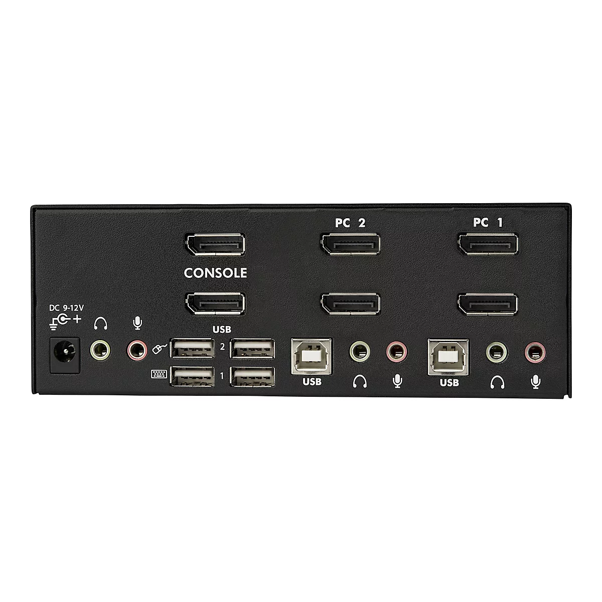 StarTech.com 2 Port Dual DisplayPort USB KVM Switch mit Audio - DisplayPort Desktop KVM Umschalter mit USB Hub - 4xUSB Buchse 2xDP Buchse - KVM-/Audio-Switch - 2 Anschlüsse