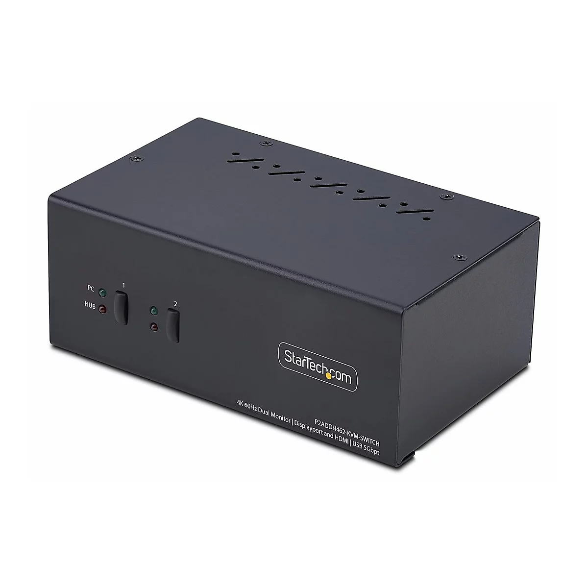 StarTech.com 2-Port Dual-Monitor DisplayPort en HDMI KVM Switch, 4K 60Hz - KVM-/Audio-/USB-Switch - 2 x KVM/Audio/USB - 1 lokaler Benutzer - Desktop - TAA-konform
