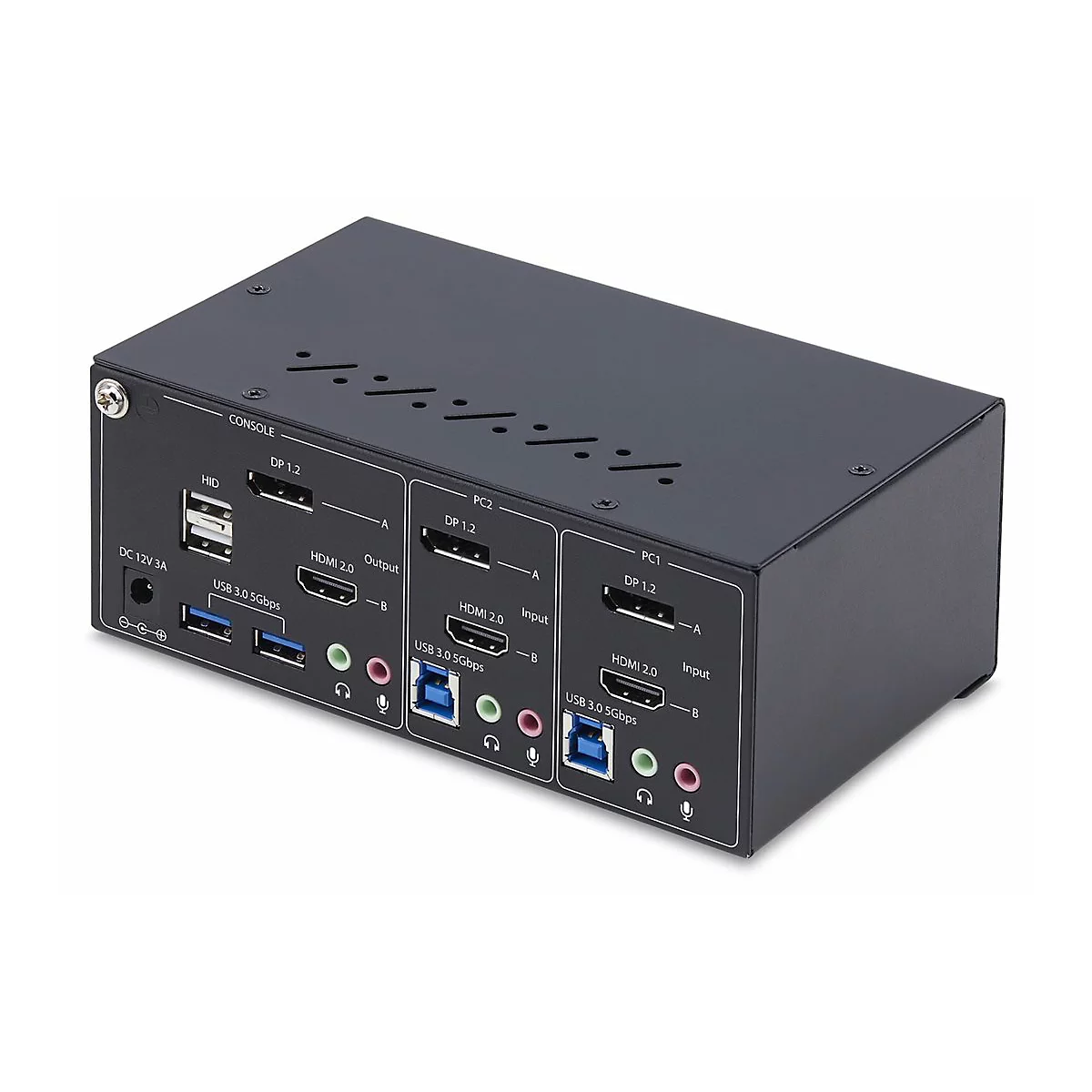 StarTech.com 2-Port Dual-Monitor DisplayPort en HDMI KVM Switch, 4K 60Hz - KVM-/Audio-/USB-Switch - 2 x KVM/Audio/USB - 1 lokaler Benutzer - Desktop - TAA-konform