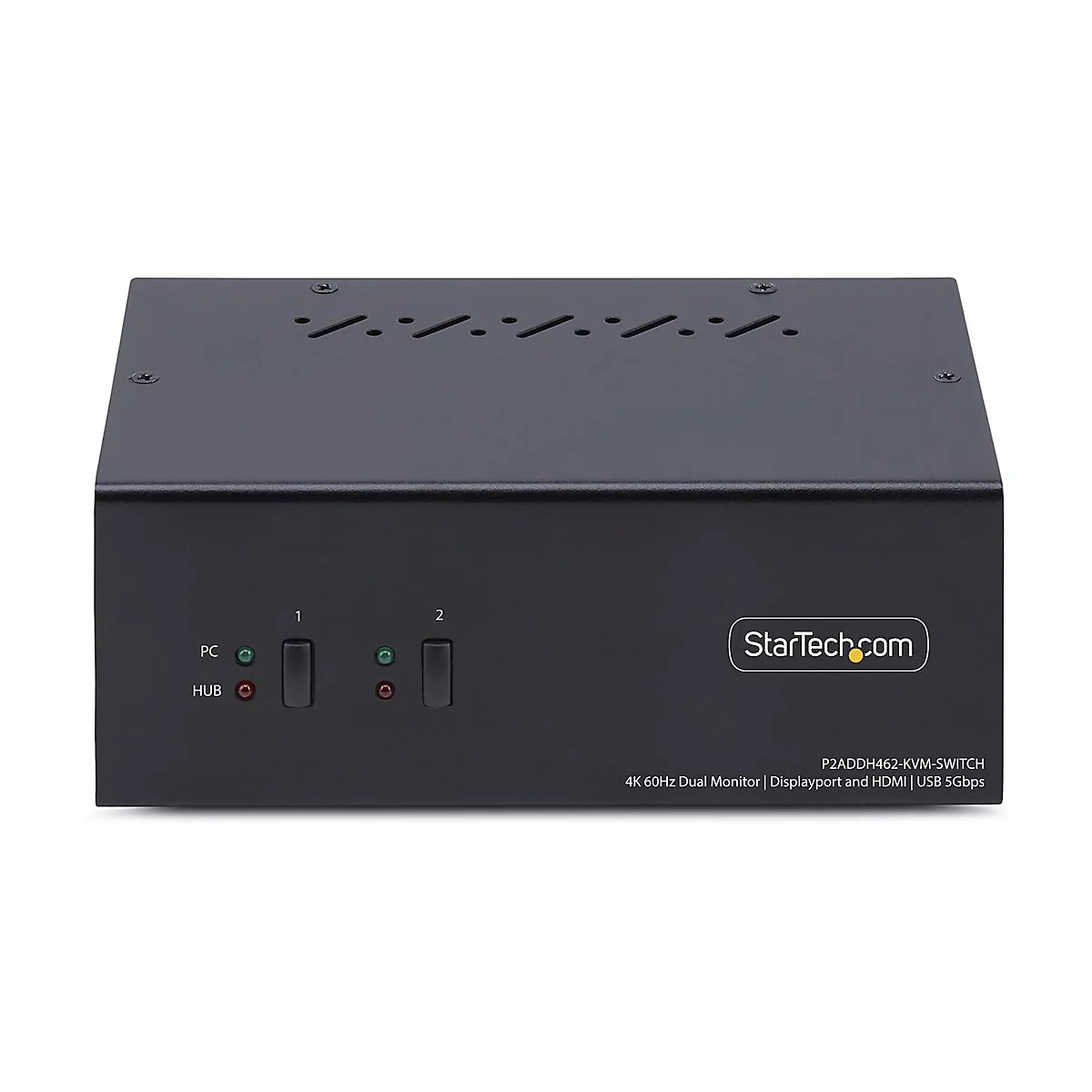 StarTech.com 2-Port Dual-Monitor DisplayPort en HDMI KVM Switch, 4K 60Hz - KVM-/Audio-/USB-Switch - 2 x KVM/Audio/USB - 1 lokaler Benutzer - Desktop - TAA-konform