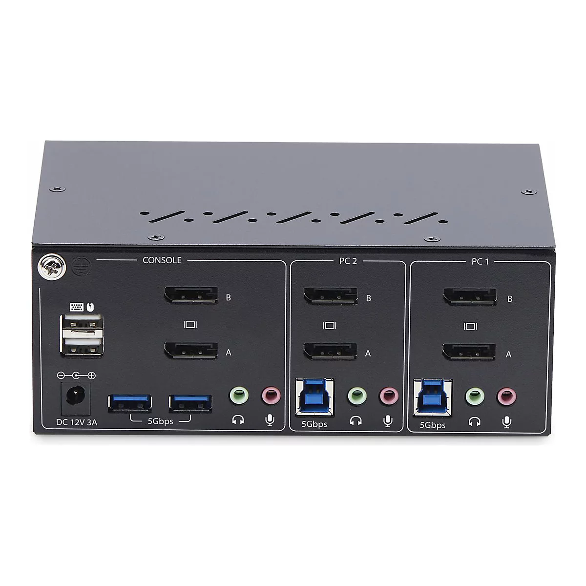 StarTech.com 2-Port Dual-Monitor DisplayPort KVM Switch, 4K 60Hz, 2x USB 5Gbps Hub Ports, 2x USB 2.0 HID Ports, Hotkey and Push-Button Switching, TAA Compliant - ESD Level 3 Protection (P2DD46A2-KVM-SWITCH) - KVM-/Audio-/USB-Switch - 2 x KVM/Audio...