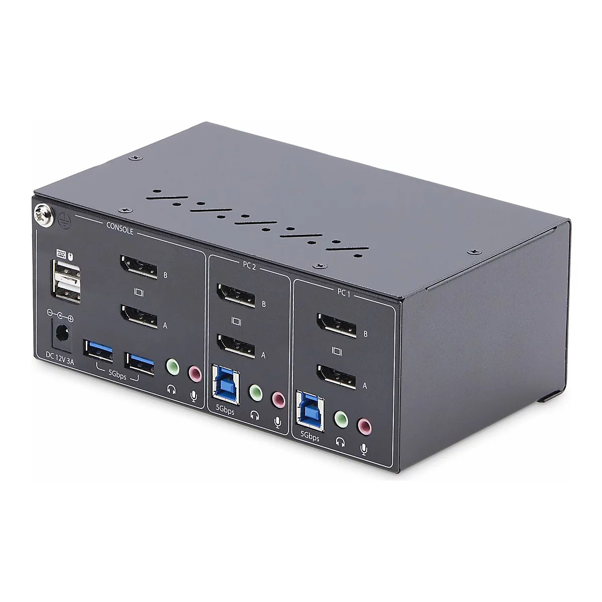 StarTech.com 2-Port Dual-Monitor DisplayPort KVM Switch, 4K 60Hz, 2x USB 5Gbps Hub Ports, 2x USB 2.0 HID Ports, Hotkey and Push-Button Switching, TAA Compliant - ESD Level 3 Protection (P2DD46A2-KVM-SWITCH) - KVM-/Audio-/USB-Switch - 2 x KVM/Audio...