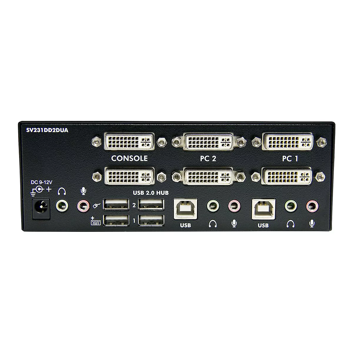 StarTech.com 2 Port DVI USB KVM Switch mit Audio und USB 2.0 Hub - 2-fach Dual DVI-I USB Umschalter - KVM-/Audio-/USB-Switch - 2 Anschlüsse