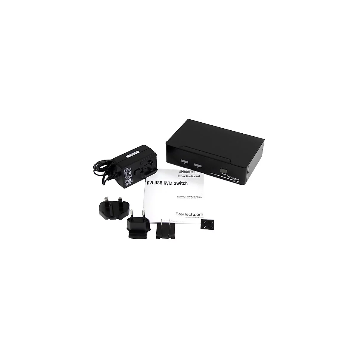 StarTech.com 2 Port DVI USB KVM Switch mit Audio und USB 2.0 Hub - 2-fach Dual DVI-I USB Umschalter - KVM-/Audio-/USB-Switch - 2 Anschlüsse