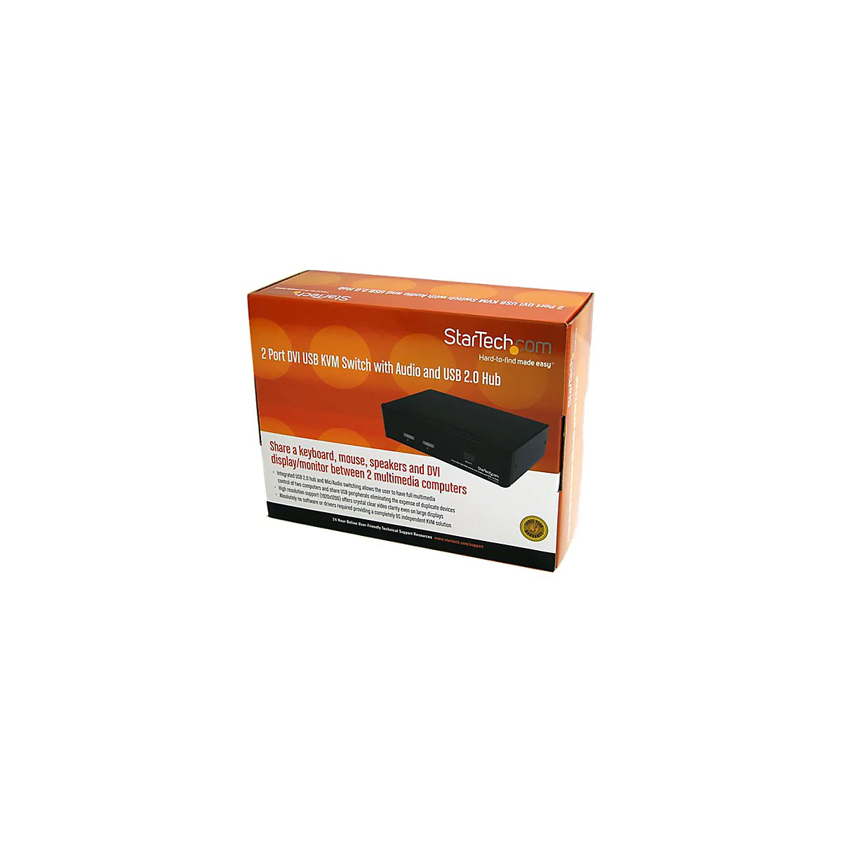 StarTech.com 2 Port DVI USB KVM Switch mit Audio und USB 2.0 Hub - 2-fach Dual DVI-I USB Umschalter - KVM-/Audio-/USB-Switch - 2 Anschlüsse