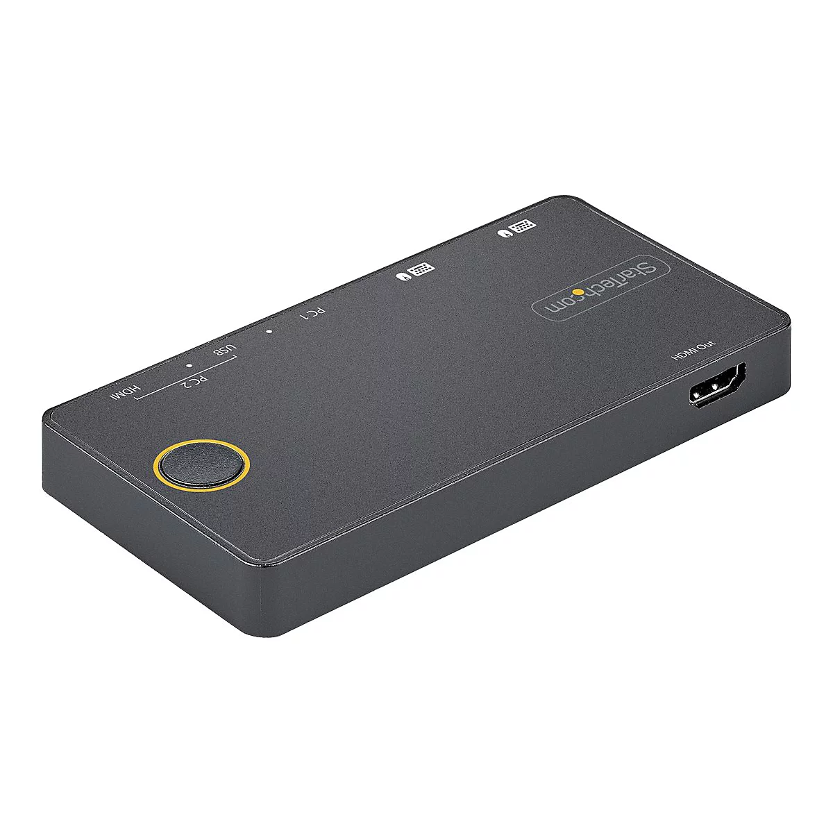 StarTech.com 2 Port Hybrid KVM Switch HDMI + USB-A & USB-C - 4K 60Hz HDMI 2.0 Monitor - Kompakter Desktop und/oder Laptop HDMI KVM Umschalter - USB Bus Powered - Thunderbolt 3 Kompatibel (SV221HUC4K) - KVM-/Audio-Switch