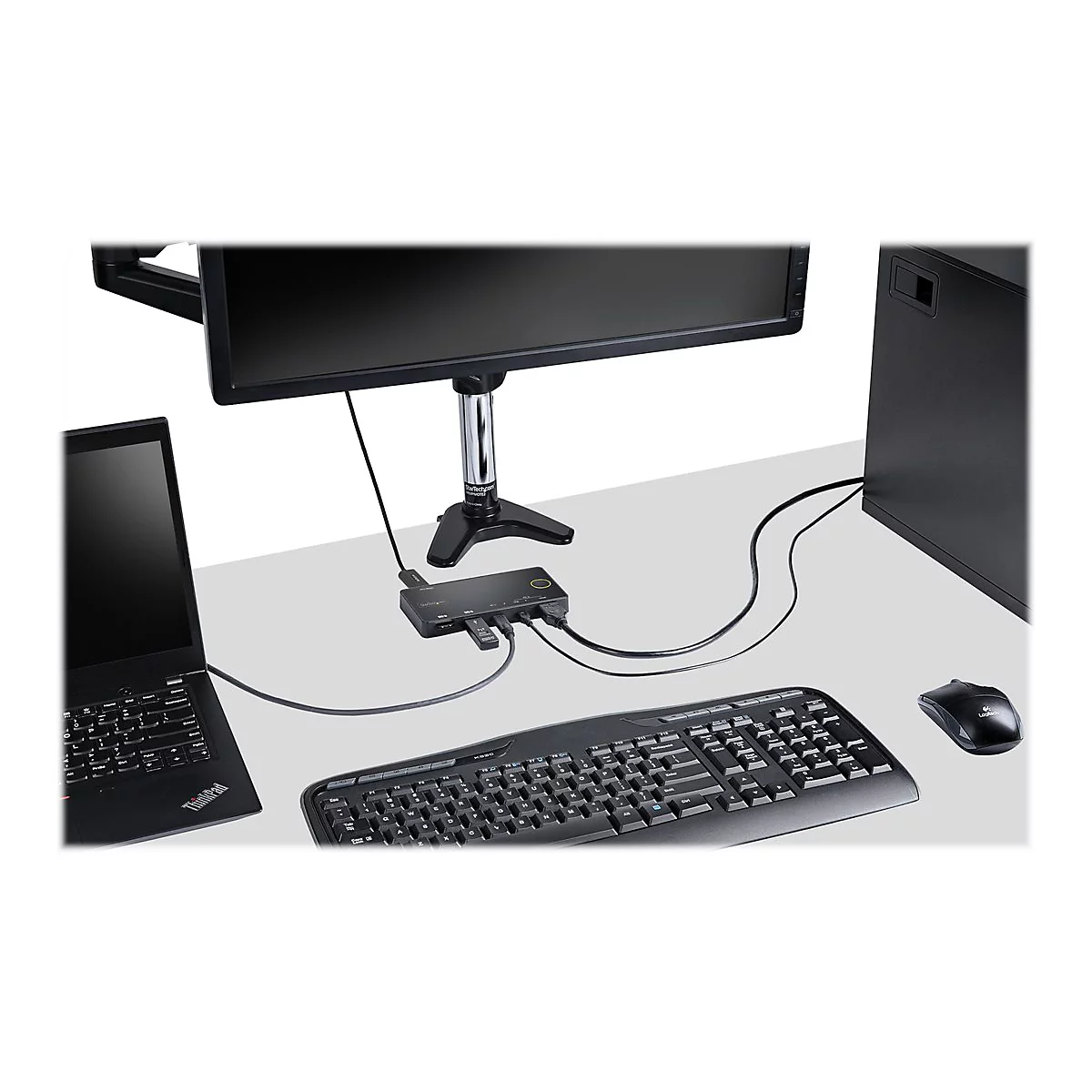 StarTech.com 2 Port Hybrid KVM Switch HDMI + USB-A & USB-C - 4K 60Hz HDMI 2.0 Monitor - Kompakter Desktop und/oder Laptop HDMI KVM Umschalter - USB Bus Powered - Thunderbolt 3 Kompatibel (SV221HUC4K) - KVM-/Audio-Switch