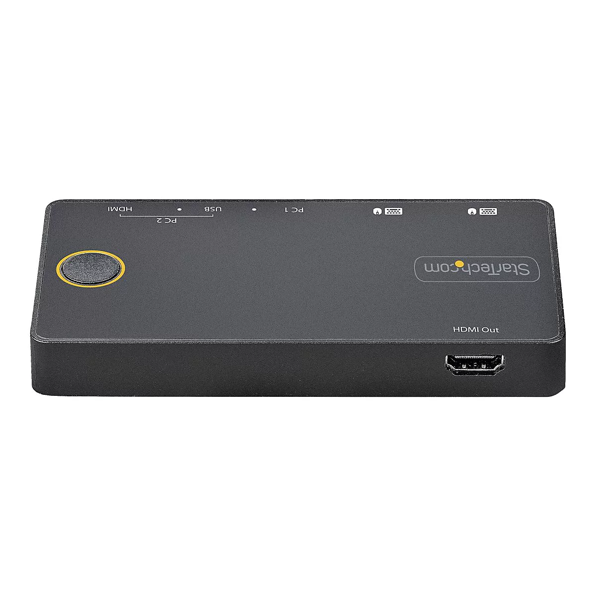 StarTech.com 2 Port Hybrid KVM Switch HDMI + USB-A & USB-C - 4K 60Hz HDMI 2.0 Monitor - Kompakter Desktop und/oder Laptop HDMI KVM Umschalter - USB Bus Powered - Thunderbolt 3 Kompatibel (SV221HUC4K) - KVM-/Audio-Switch