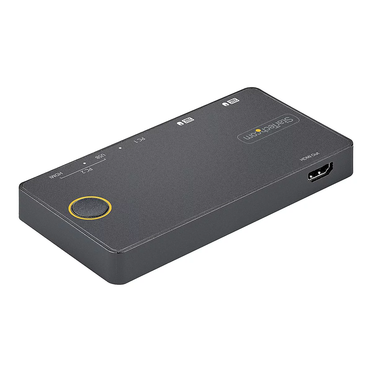 StarTech.com 2 Port Hybrid KVM Switch HDMI + USB-A & USB-C - 4K 60Hz HDMI 2.0 Monitor - Kompakter Desktop und/oder Laptop HDMI KVM Umschalter - USB Bus Powered - Thunderbolt 3 Kompatibel (SV221HUC4K) - KVM-/Audio-Switch