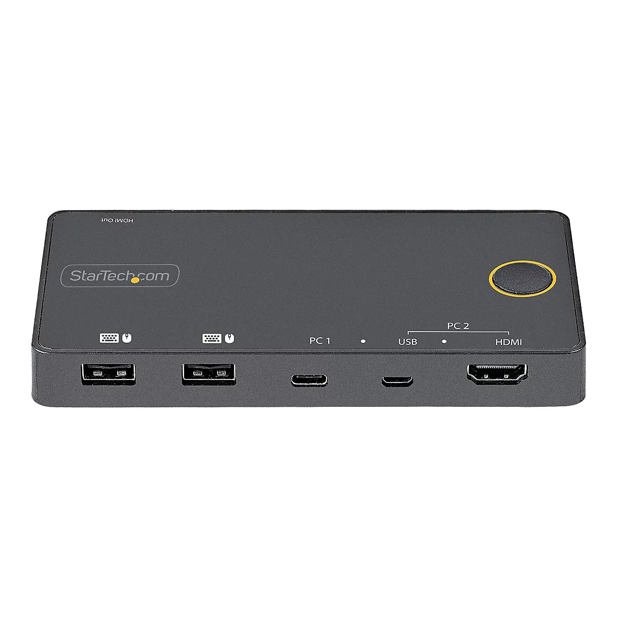 StarTech.com 2 Port Hybrid KVM Switch HDMI + USB-A & USB-C - 4K 60Hz HDMI 2.0 Monitor - Kompakter Desktop und/oder Laptop HDMI KVM Umschalter - USB Bus Powered - Thunderbolt 3 Kompatibel (SV221HUC4K) - KVM-/Audio-Switch