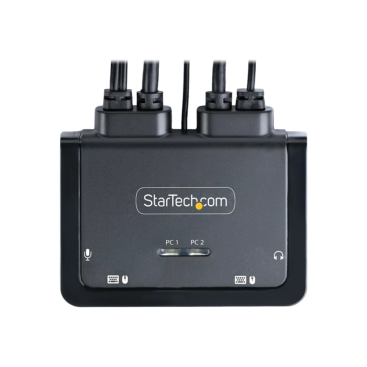 StarTech.com 2-Port Hybrid USB-C HDMI Cable KVM Switch, 4K 60Hz, Compact KVM with 6ft/1.8m USB-A/HDMI/Audio & 4ft/1.2m USB-C Integrated Host Cables, Bus Powered - Remote Push Button/Hotkey Switching (C2-H46-UAC-CBL-KVM) - KVM-/Audio-/USB-Switch - ...