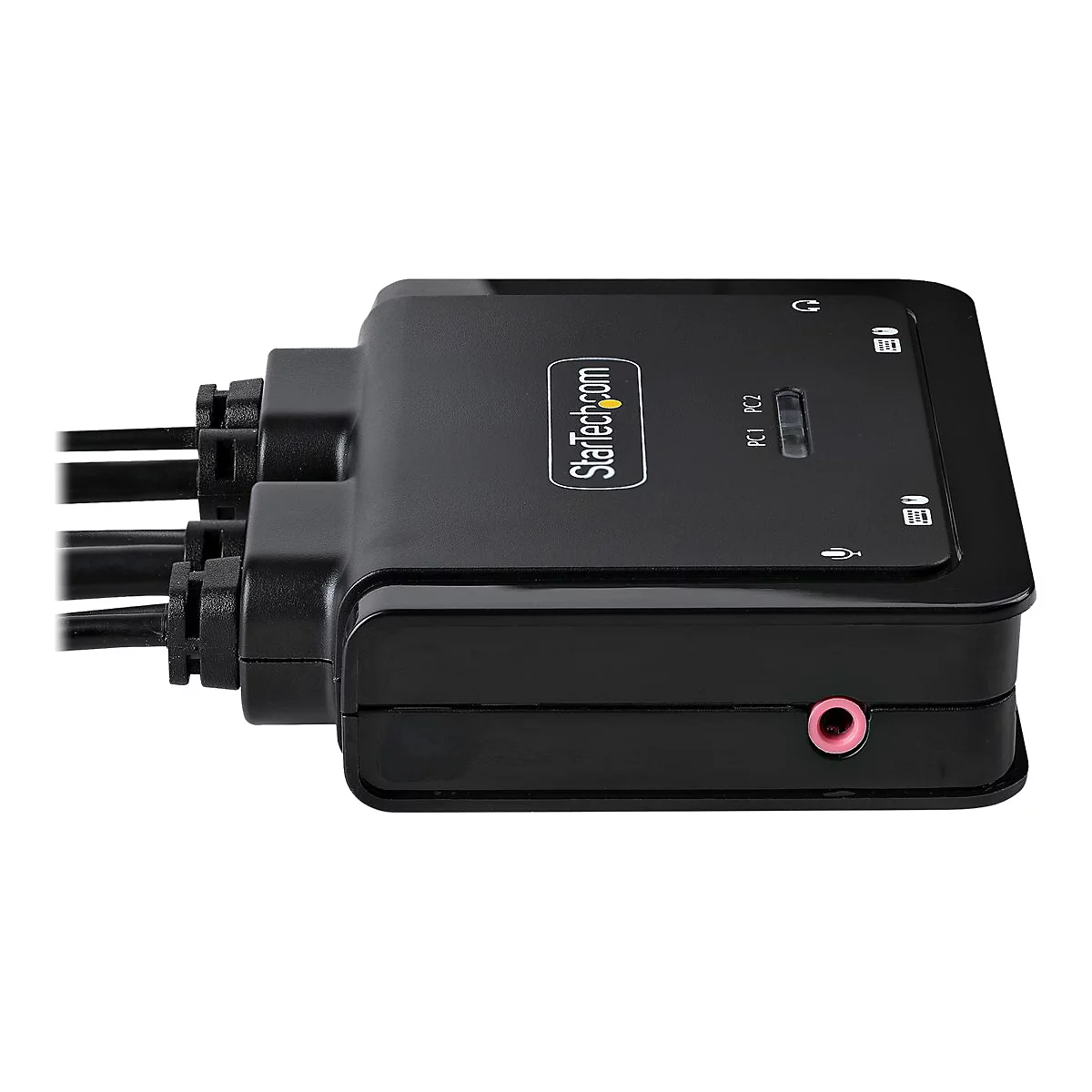 StarTech.com 2-Port Hybrid USB-C HDMI Cable KVM Switch, 4K 60Hz, Compact KVM with 6ft/1.8m USB-A/HDMI/Audio & 4ft/1.2m USB-C Integrated Host Cables, Bus Powered - Remote Push Button/Hotkey Switching (C2-H46-UAC-CBL-KVM) - KVM-/Audio-/USB-Switch - ...