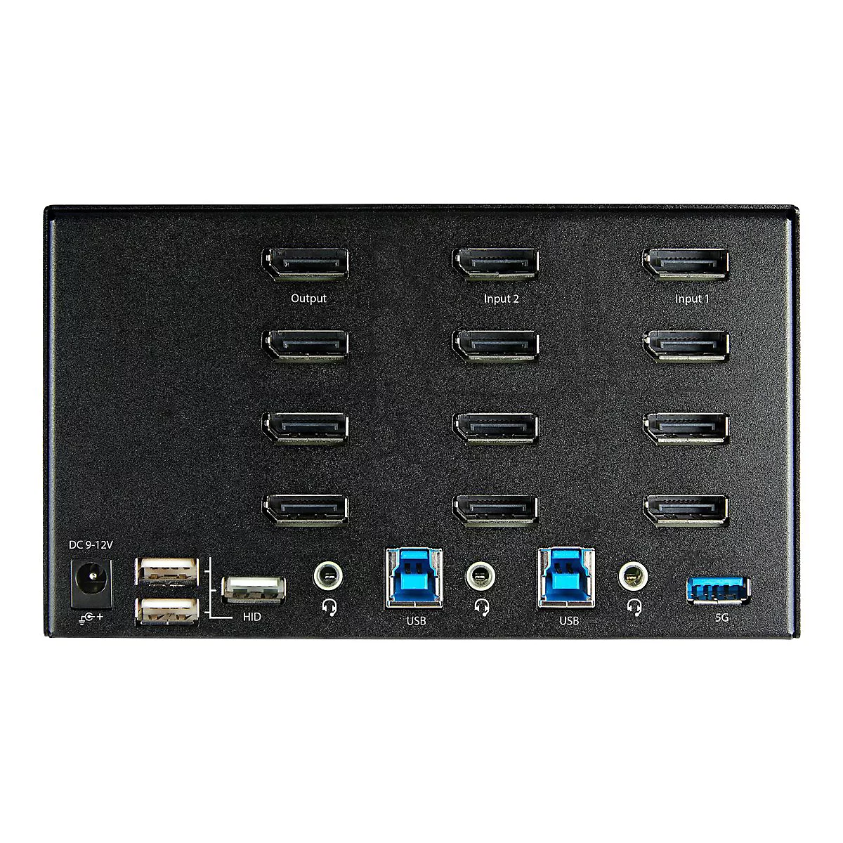 StarTech.com 2 Port Quad Monitor DisplayPort KVM Switch - 4K 60 Hz UHDR - DP 1.2 KVM Switch mit USB 3.0 Hub mit 2x USB 3.0(5 Gbit/s) und 4x USB 2.0 HID Anschlüssen, Audio - Hotkey - TAA (SV231QDPU34K) - KVM-/Audio-Switch