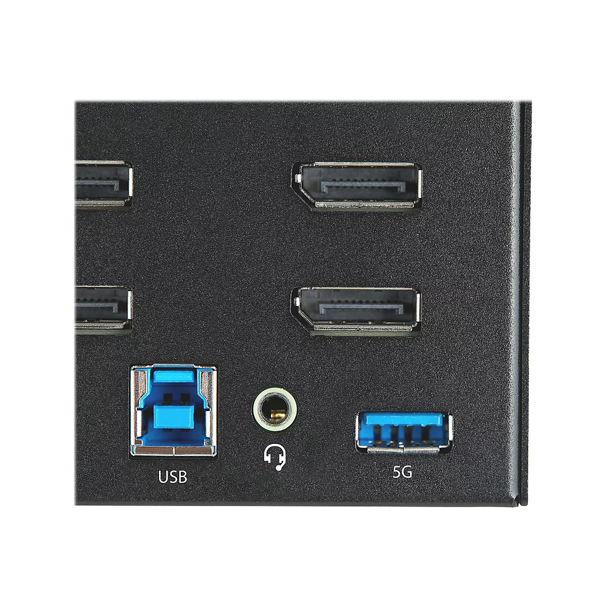 StarTech.com 2 Port Quad Monitor DisplayPort KVM Switch - 4K 60 Hz UHDR - DP 1.2 KVM Switch mit USB 3.0 Hub mit 2x USB 3.0(5 Gbit/s) und 4x USB 2.0 HID Anschlüssen, Audio - Hotkey - TAA (SV231QDPU34K) - KVM-/Audio-Switch