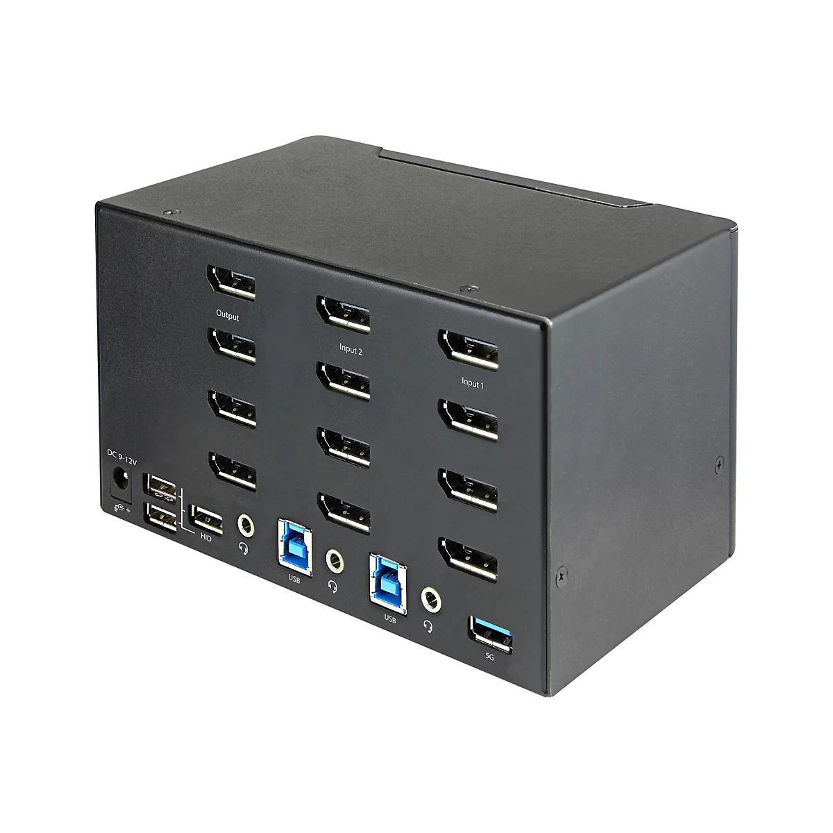 StarTech.com 2 Port Quad Monitor DisplayPort KVM Switch - 4K 60 Hz UHDR - DP 1.2 KVM Switch mit USB 3.0 Hub mit 2x USB 3.0(5 Gbit/s) und 4x USB 2.0 HID Anschlüssen, Audio - Hotkey - TAA (SV231QDPU34K) - KVM-/Audio-Switch