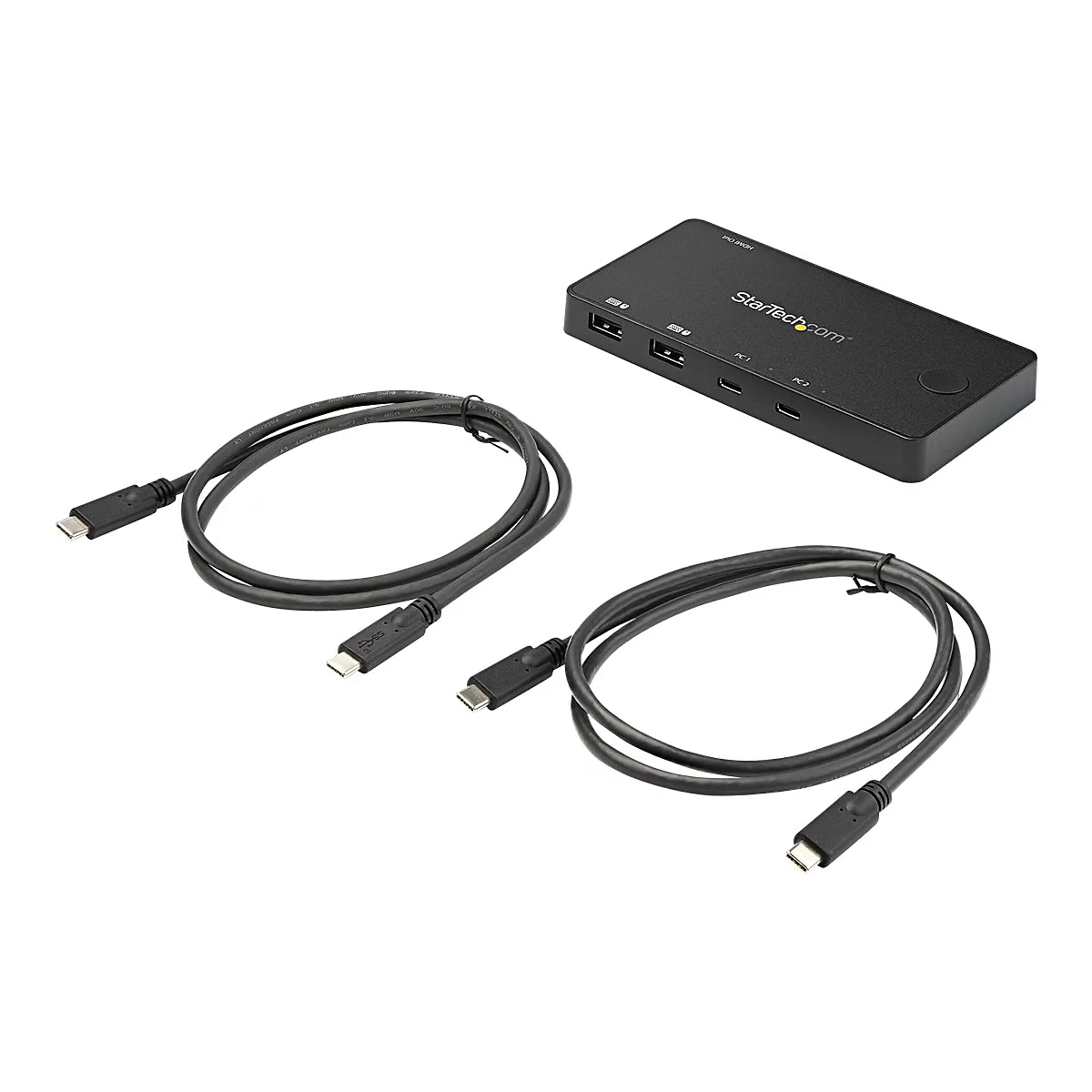 StarTech.com 2 Port USB C KVM Switch, 4K 60Hz HDMI, Compact Dual Port UHD USB Type C Desktop Mini KVM Switch with USB C Cables, Bus Powered, MacBook iPad Pro ThinkPad IdeaPad EliteBook - 4K HDMI KVM Switch (SV211HDUC) - KVM-/Audio-Switch - 2 Ansch...