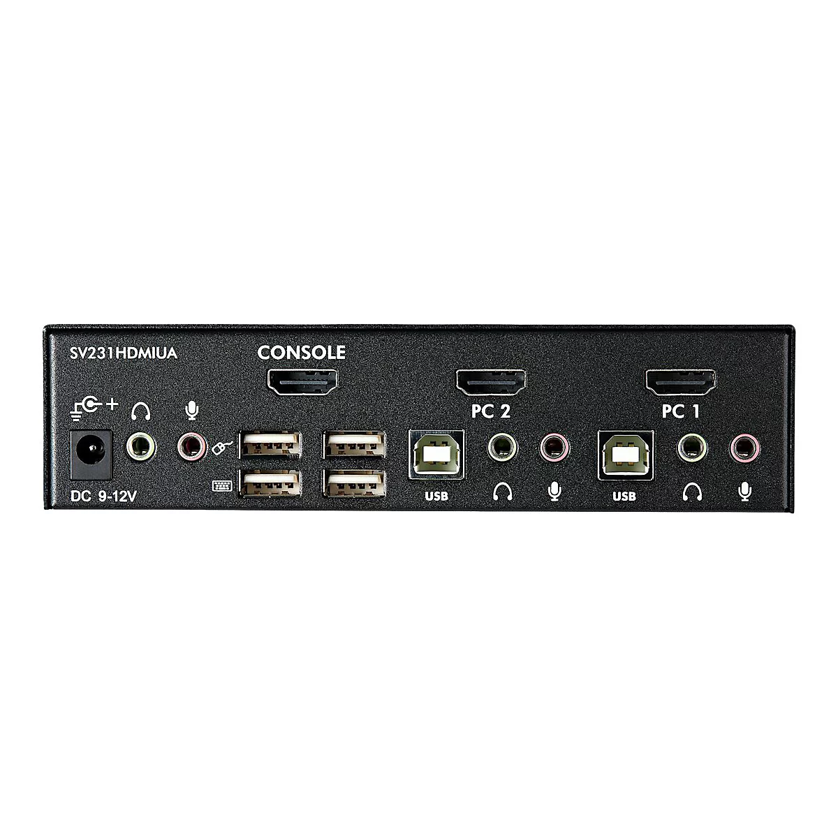 StarTech.com 2 Port USB HDMI KVM Switch / Umschalter mit Audio und USB 2.0 Hub - KVM-/Audio-/USB-Switch - 2 Anschlüsse