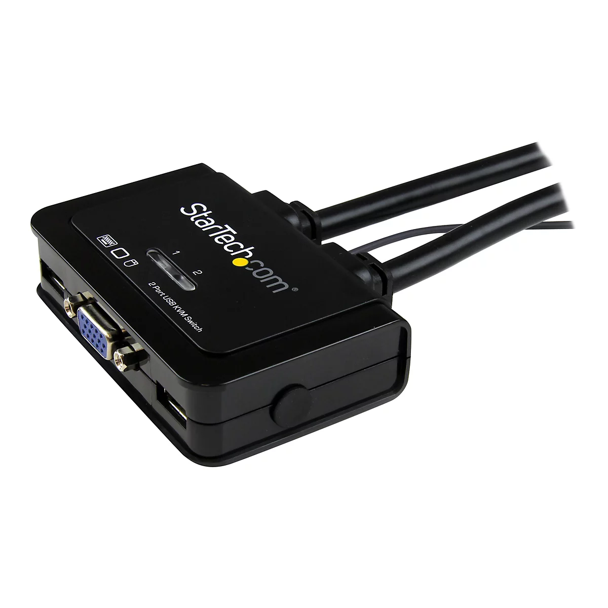 StarTech.com 2 Port VGA USB KVM Switch Kabel - VGA KVM Umschalter USB Powered mit Fernumschaltung - KVM-Switch - 2 Anschlüsse