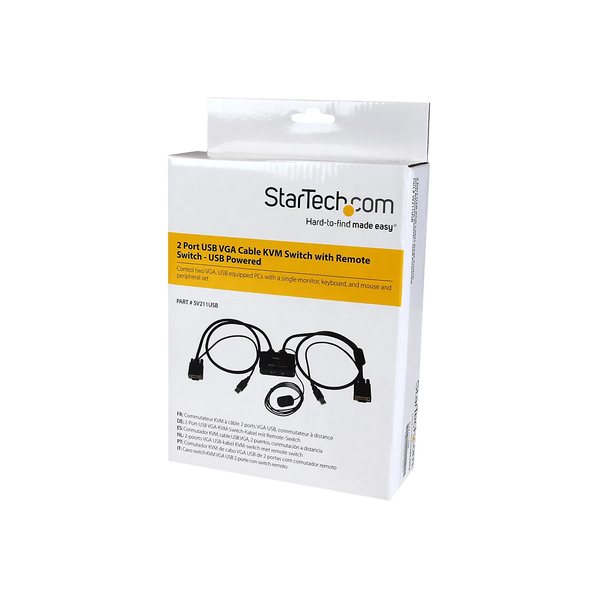 StarTech.com 2 Port VGA USB KVM Switch Kabel - VGA KVM Umschalter USB Powered mit Fernumschaltung - KVM-Switch - 2 Anschlüsse