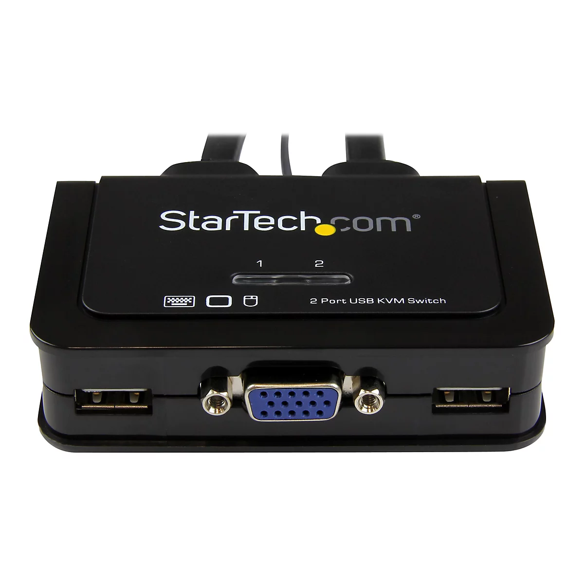 StarTech.com 2 Port VGA USB KVM Switch Kabel - VGA KVM Umschalter USB Powered mit Fernumschaltung - KVM-Switch - 2 Anschlüsse