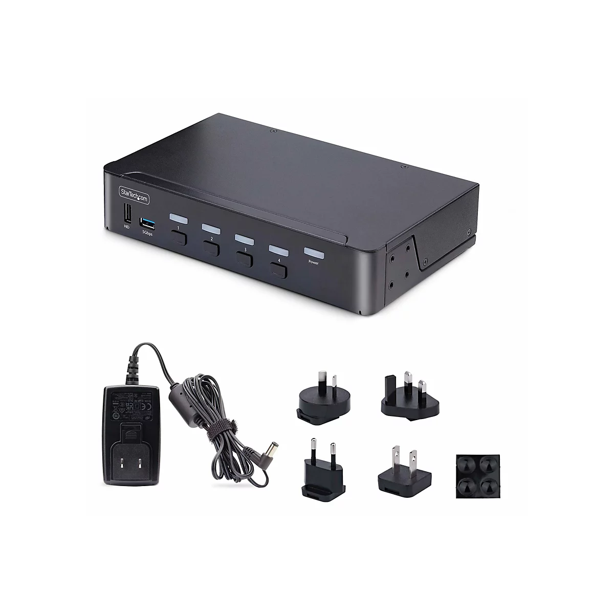 StarTech.com 4-Port DisplayPort 1.4 KVM Switch, 8K 60Hz / 4K 144Hz, 2x USB 3.0 Ports, 4x USB 2.0 Ports, Hotkey Switching, TAA Compliant (D86A2-4-PORT-8K-KVM) - KVM-/Audio-/USB-Switch - 4 x KVM/Audio/USB - 1 lokaler Benutzer - Desktop - TAA-konform